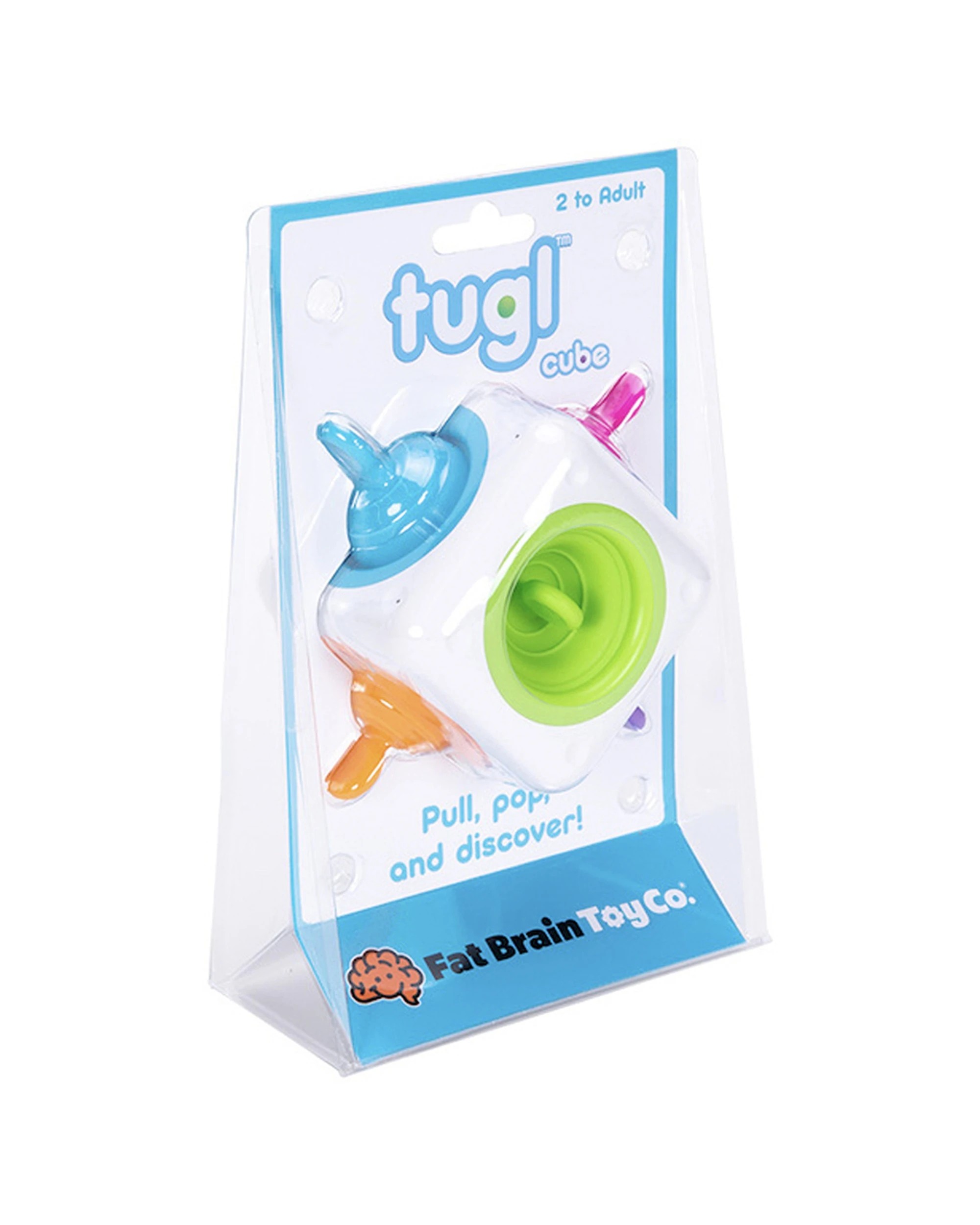 1 Fat Brain Toy Co 14cm Tugl Cube Pull Pop Discovery - Multi, 1 of 5