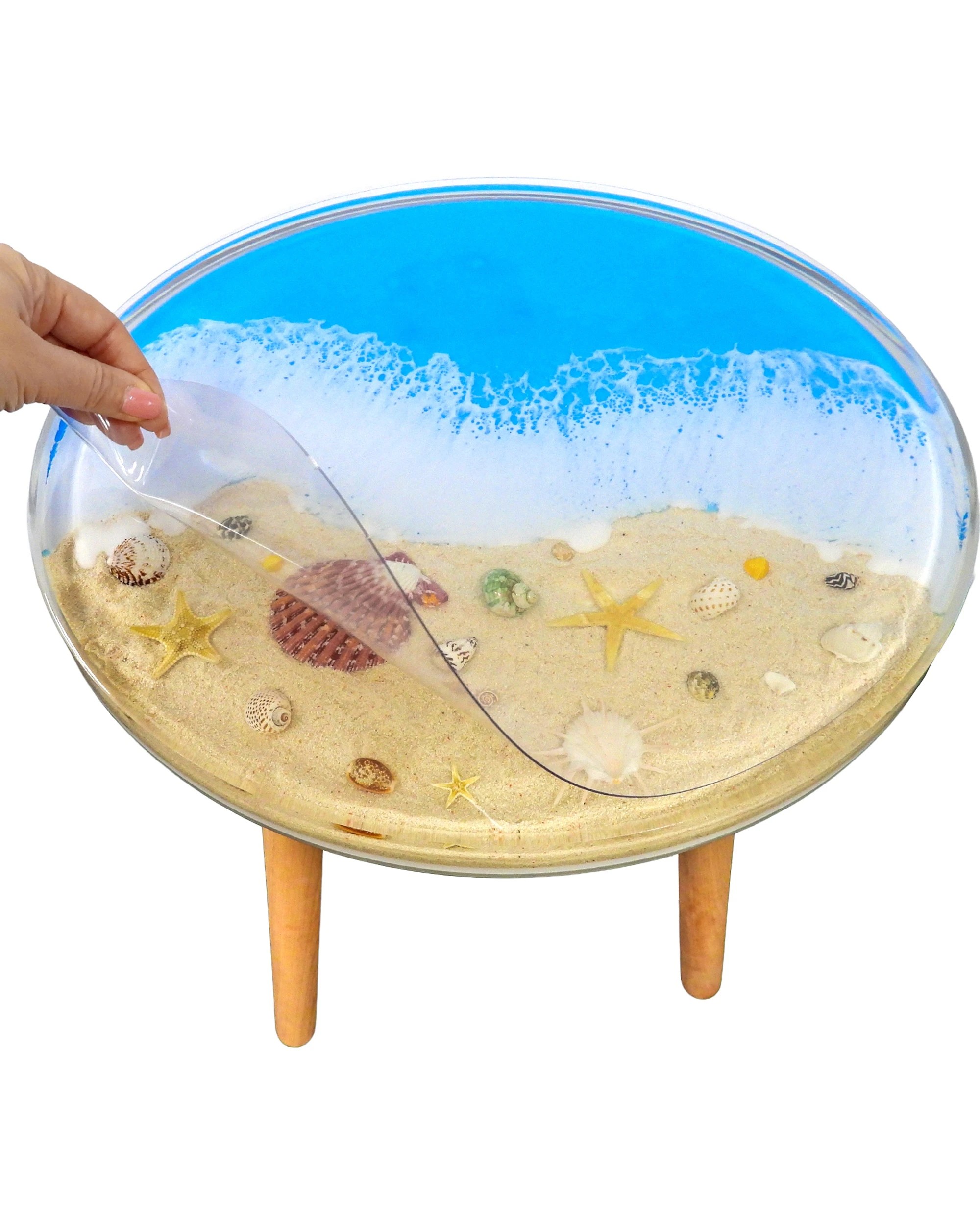 6 Leni Resin Side Table Handmade Shell Beach - Natural, 6 of 6