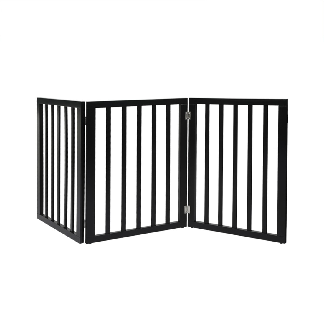1 Pawz 3 Panels Wooden Pet Gate - Black, 1 of 2