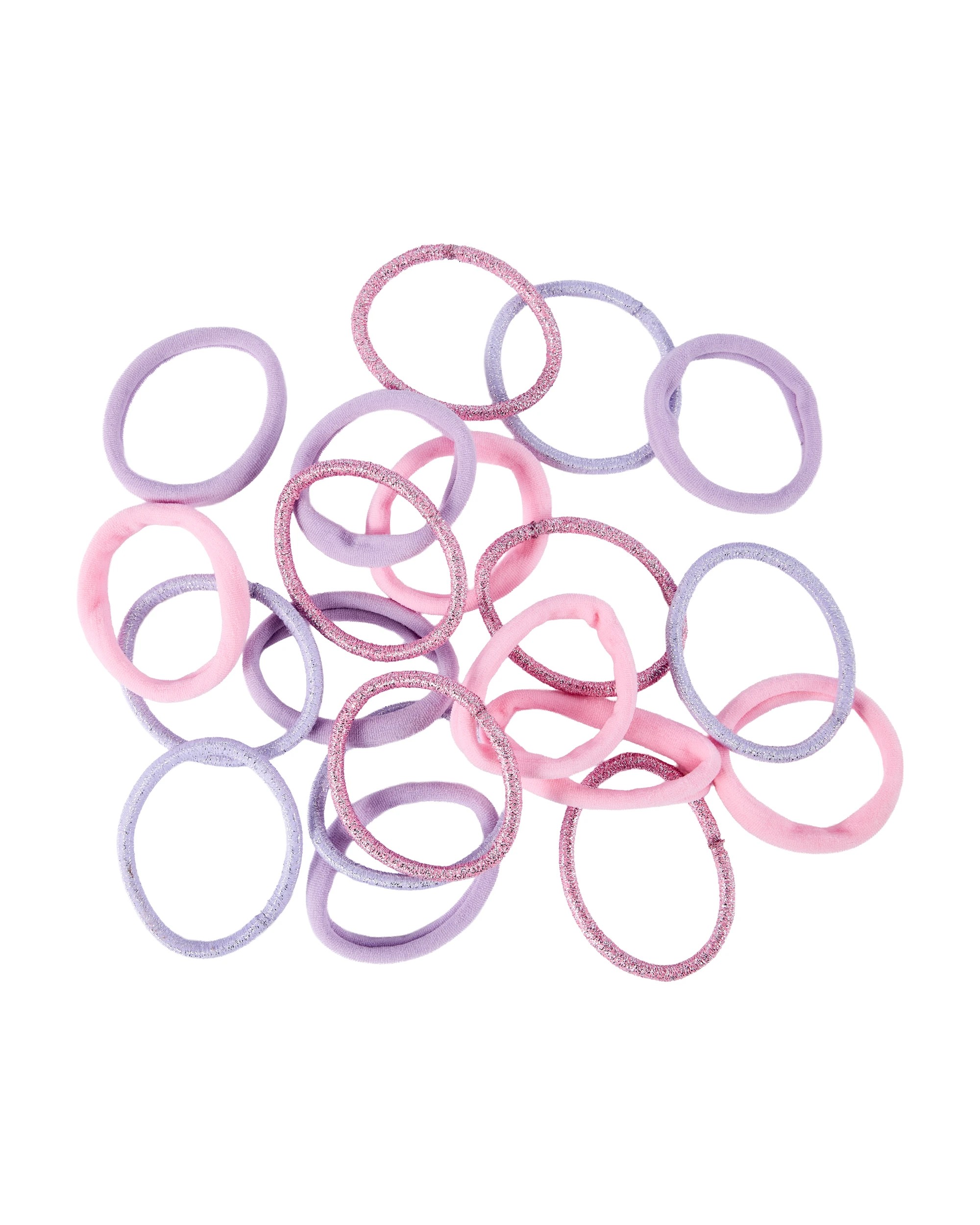1 OXX Haircare 20 Piece Hair Elastics - Pink and Lilac, 1 of 4