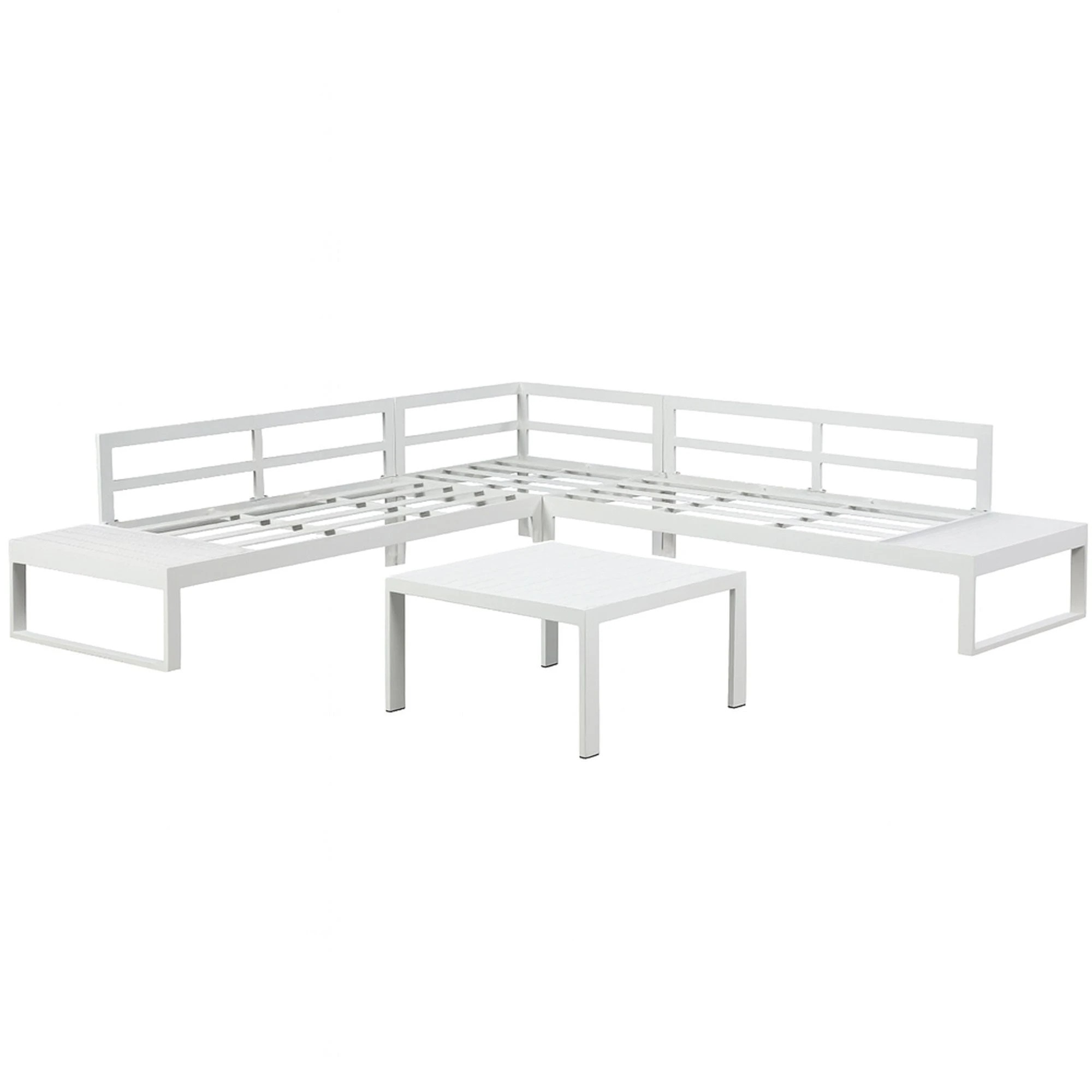 9 Moda Living Hampton Aluminium Outdoor Lounge Sofa Set - White, 9 of 9