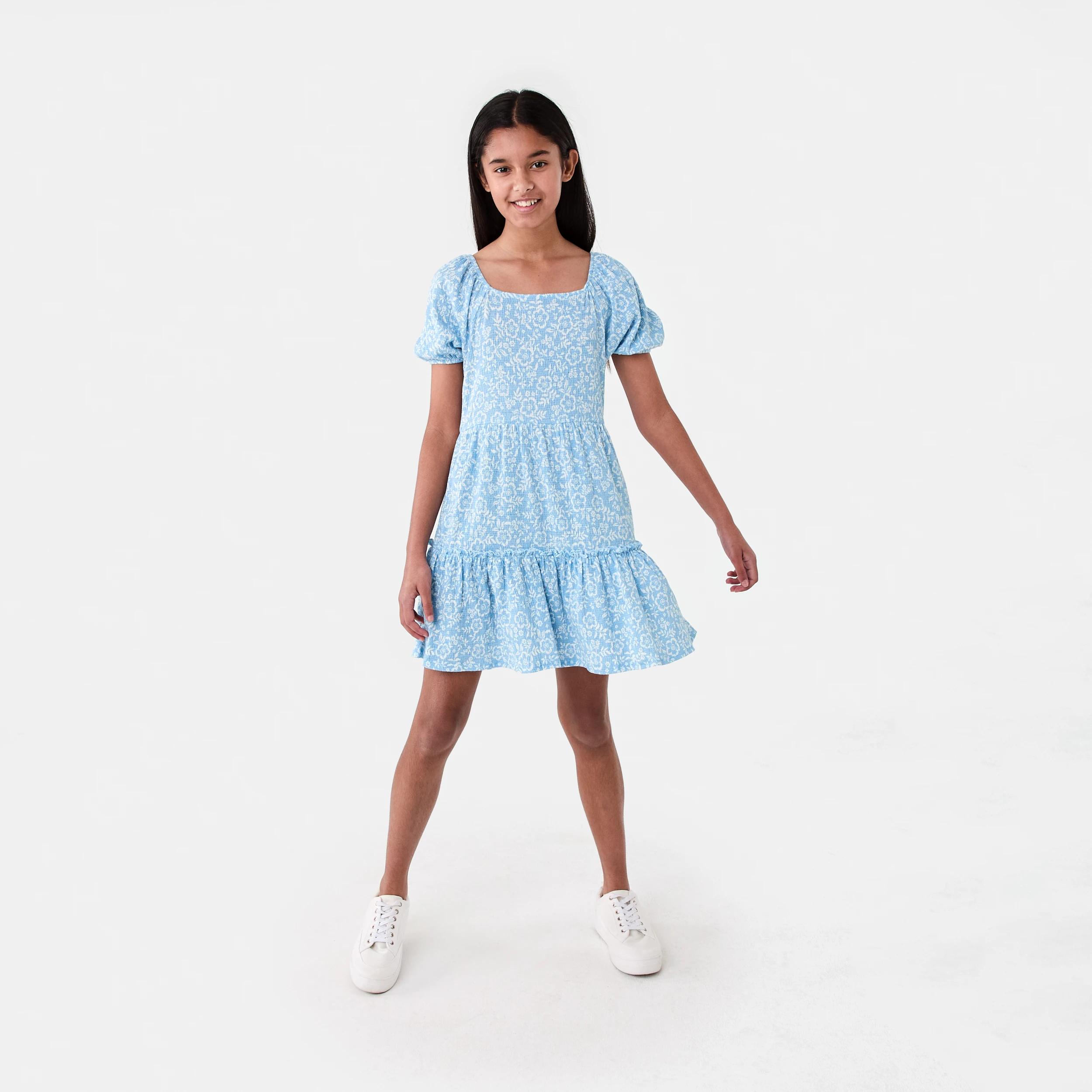 7 Crinkle Dress Blu Floral, 7 of 8
