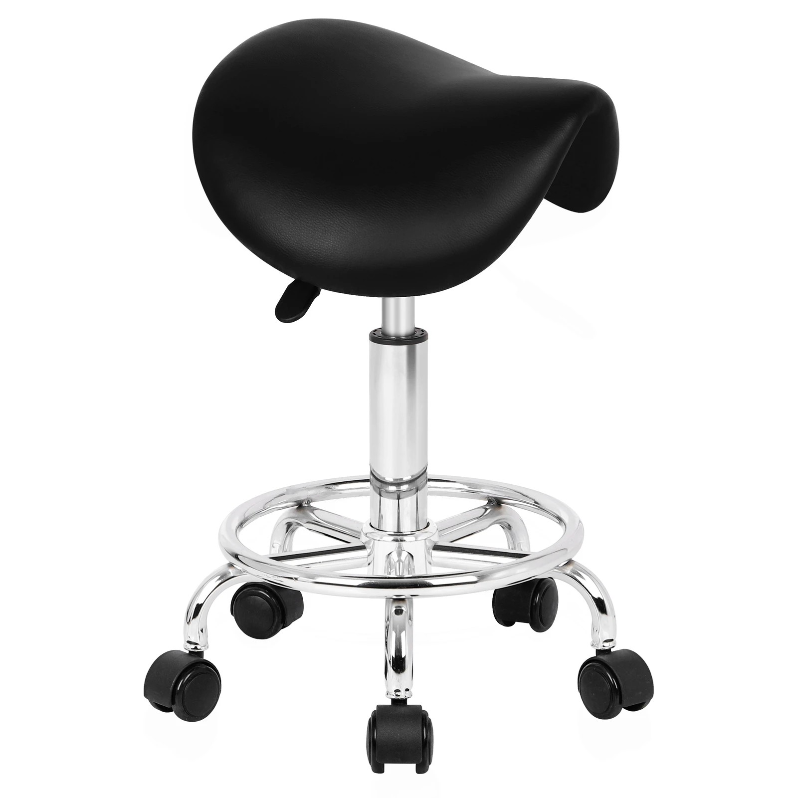 8 Alfordson 2x Salon Stool Saddle Swivel Barber Hair Dress Chair Sierra - Black, 8 of 10
