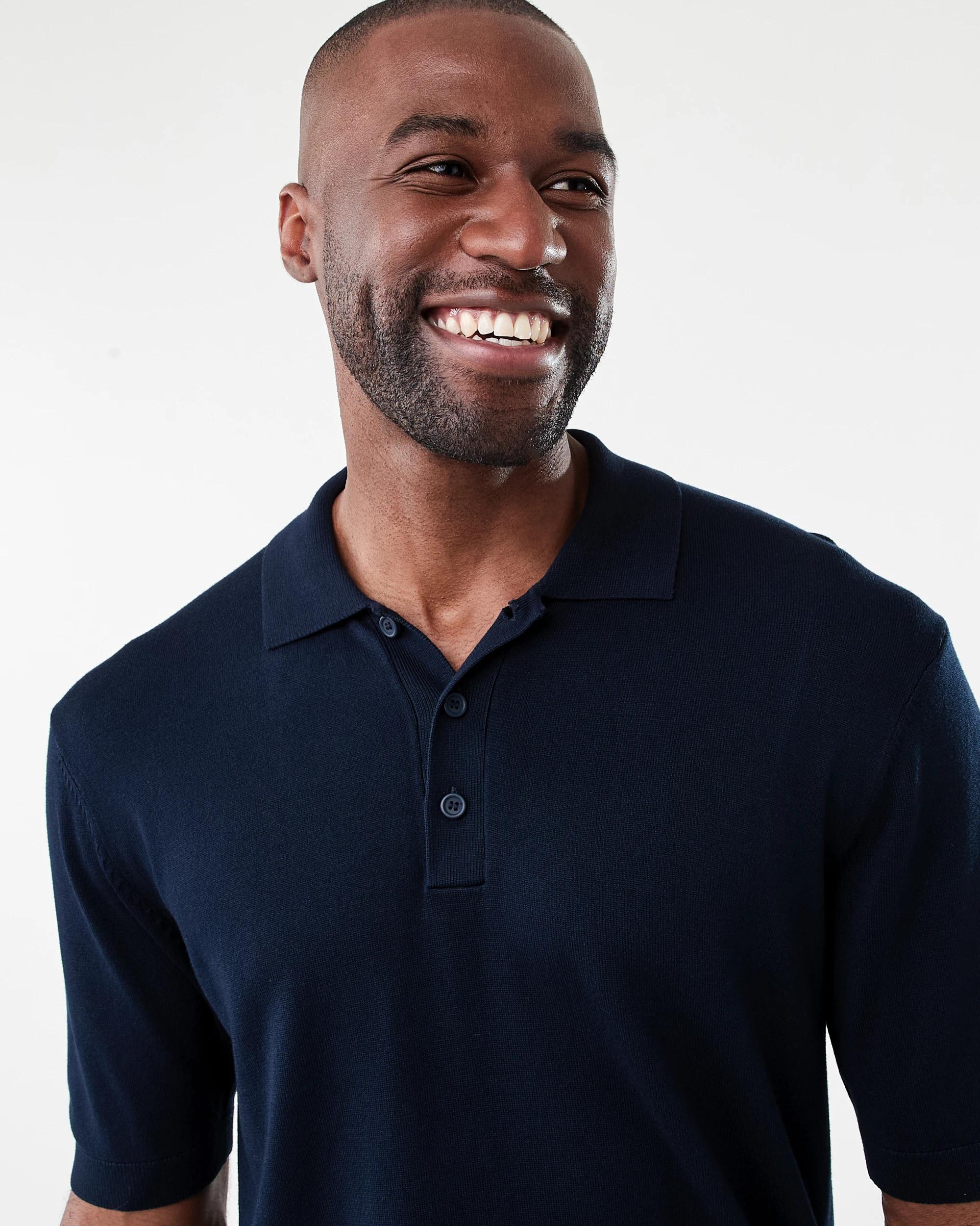 4 Button Up Knit Polo T-shirt Sky Cptn, 4 of 5