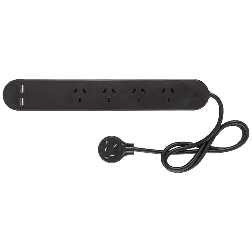 1 HPM Surge Protected 4 Outlet Powerboard with USB Ports, 1 of 2