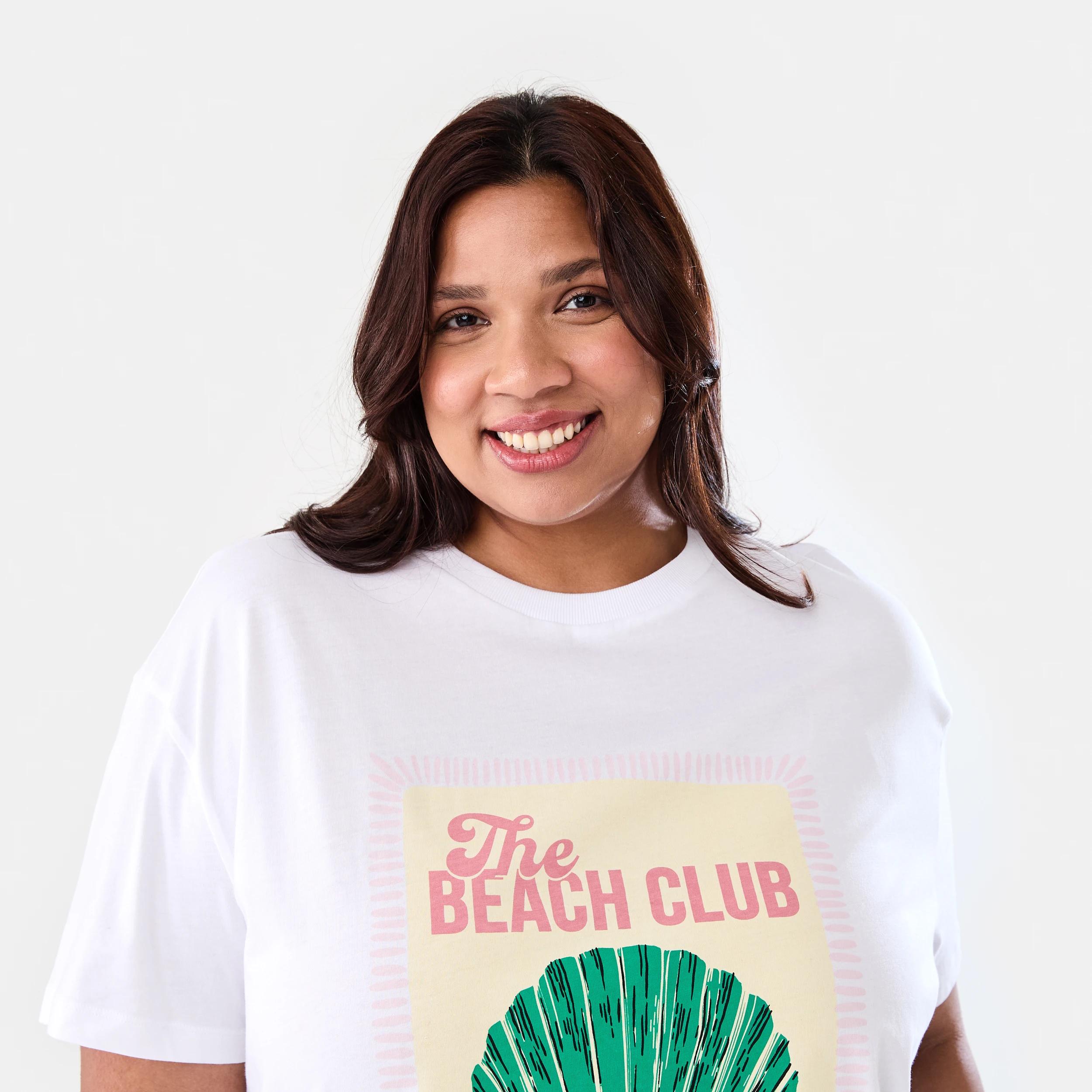 4 Curve Short Sleeve Boyfriend T-shirt Beach Club, 4 of 6