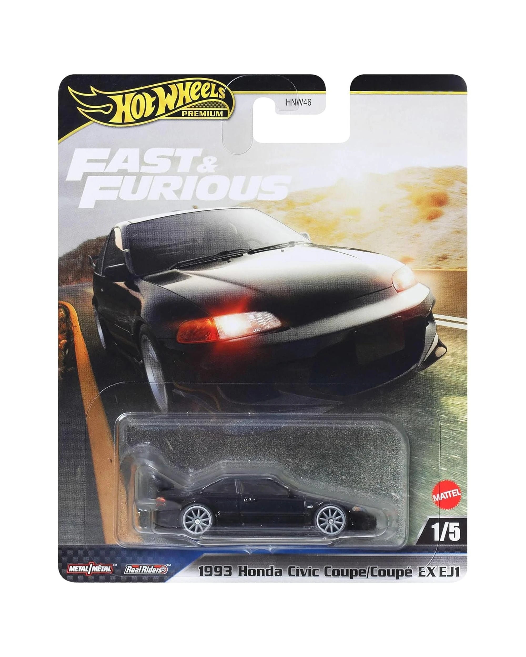 1 Hot Wheels Premium Fast and Furious 1993 Honda Civic Coupe/Coupe EX EJ1 Diecast Vehicle, 1 of 5