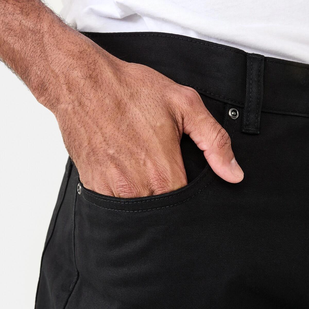 5 Regular Straight Coloured Jeans SOLID BLACK, 5 of 6