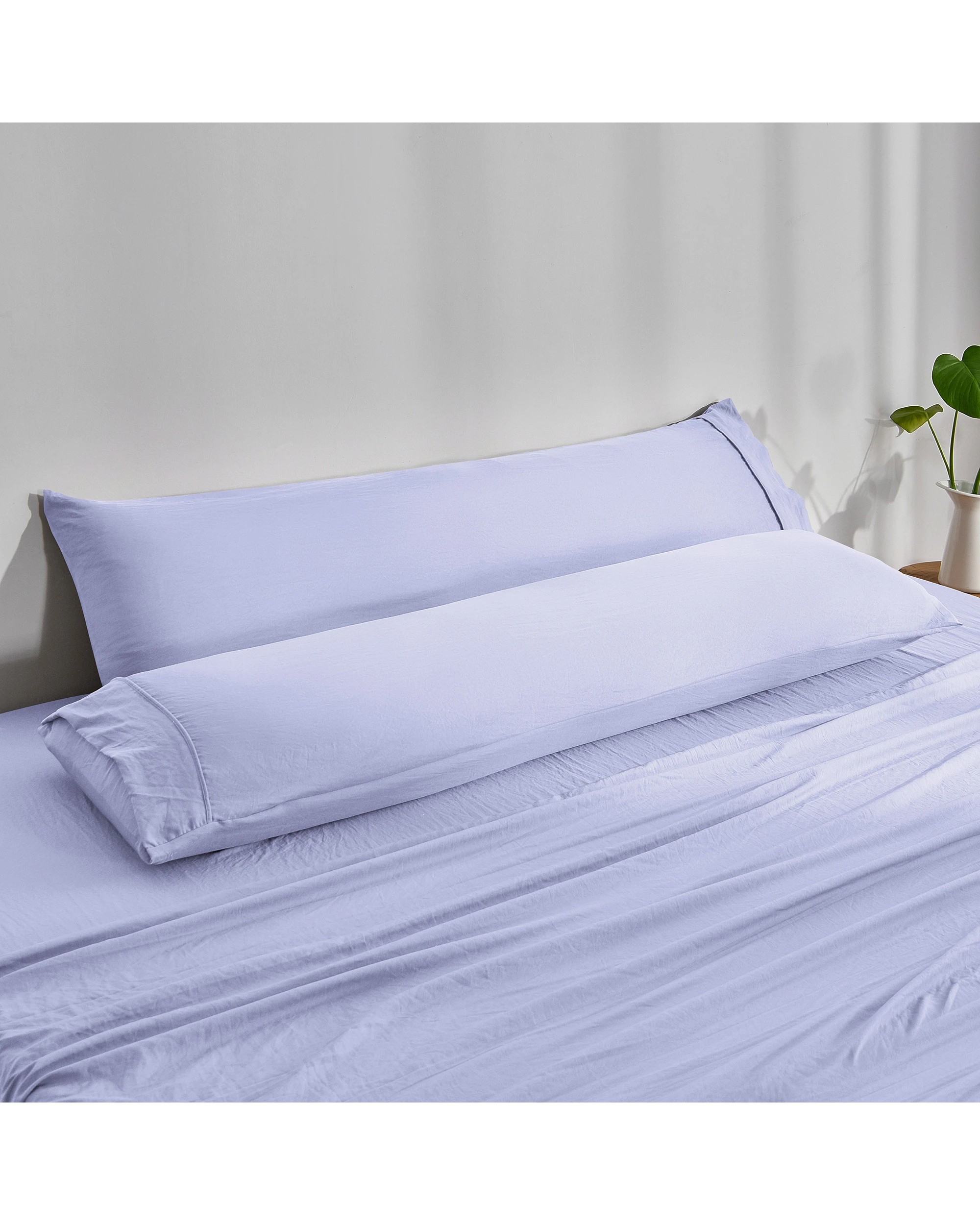 3 Dreamaker Superfine Washed Microfibre Body Pillowcase Twin Pack - Lilac, 3 of 4