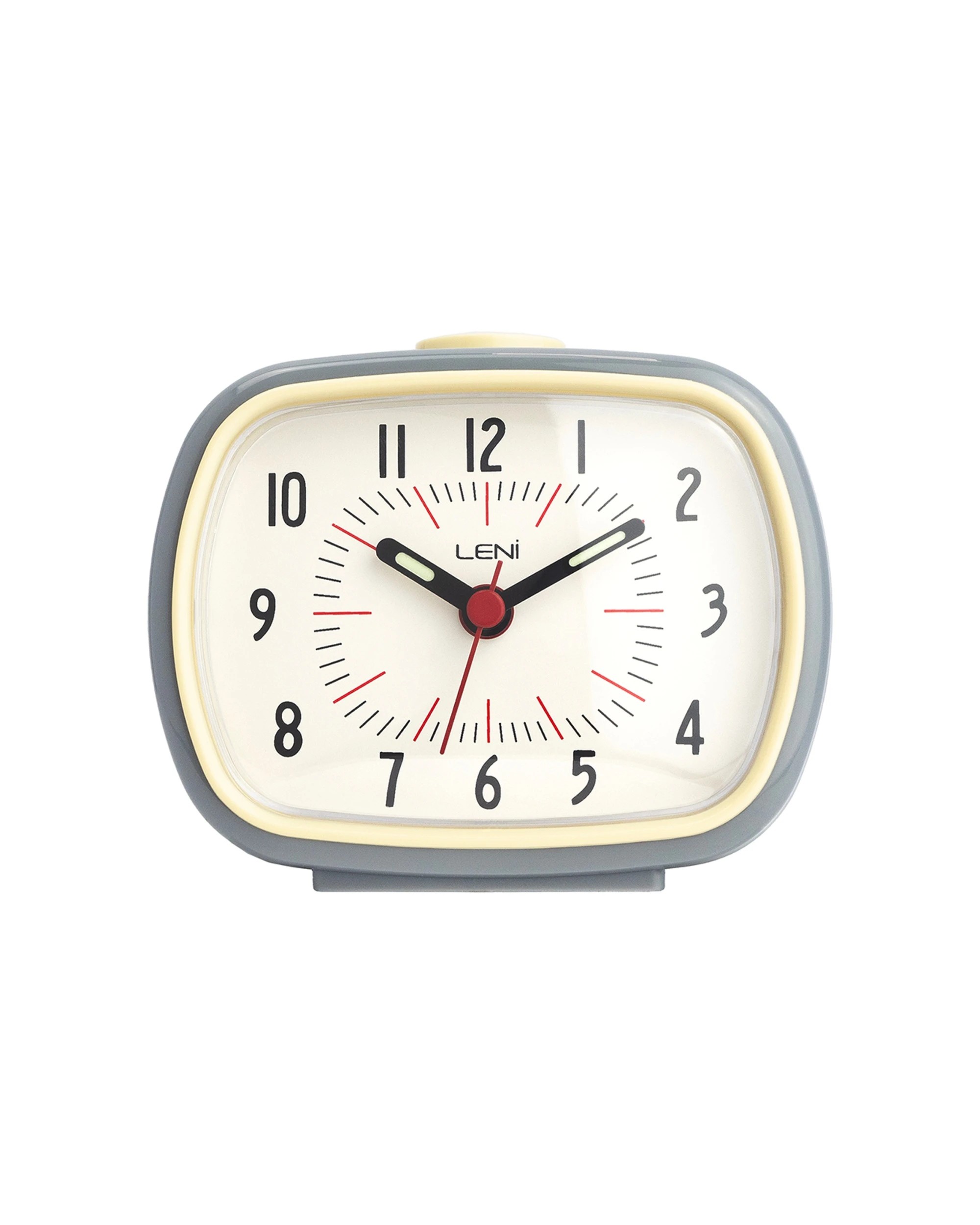 1 Leni Retro 9cm Alarm Clock Luminescent Hands Audible Beep-Beep Alarm - Grey, 1 of 7