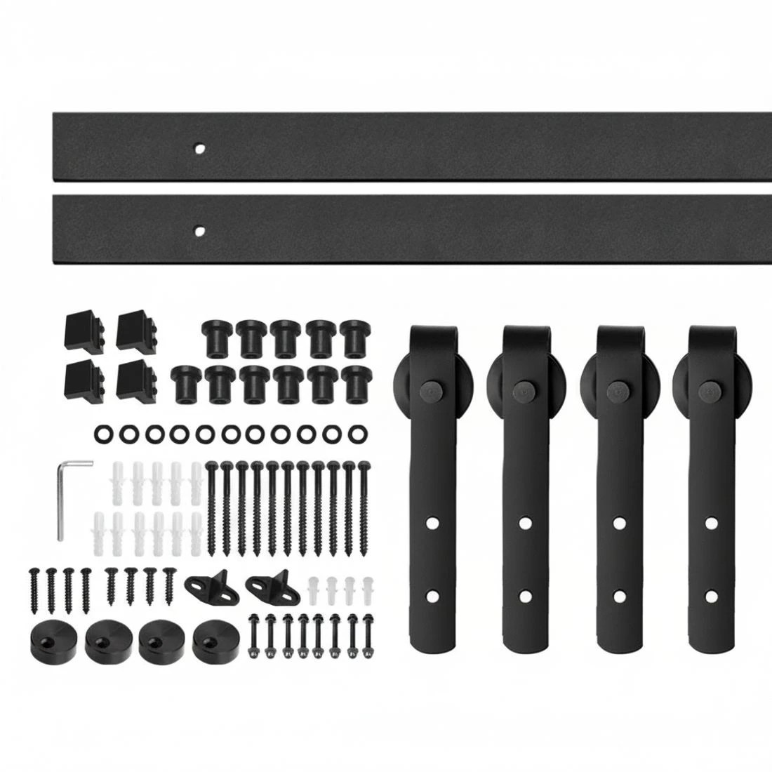 6 Cefito Sliding Barn Door Hardware Track Set 4m - Black, 6 of 6
