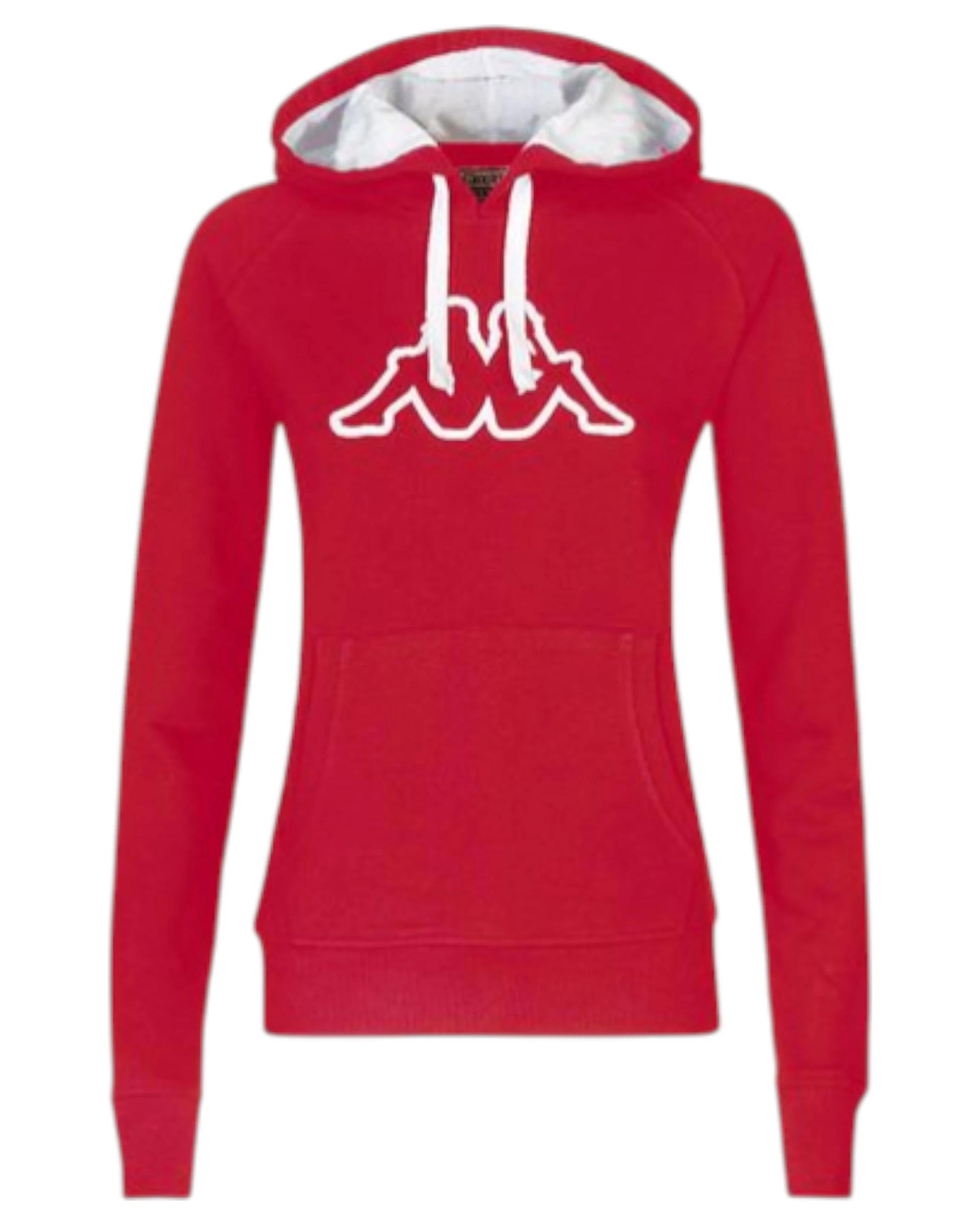 1 Kappa Womens Logo Zeleril Slim Red/White Hoodie Performance Jumper RED/WHITE, 1 of 4