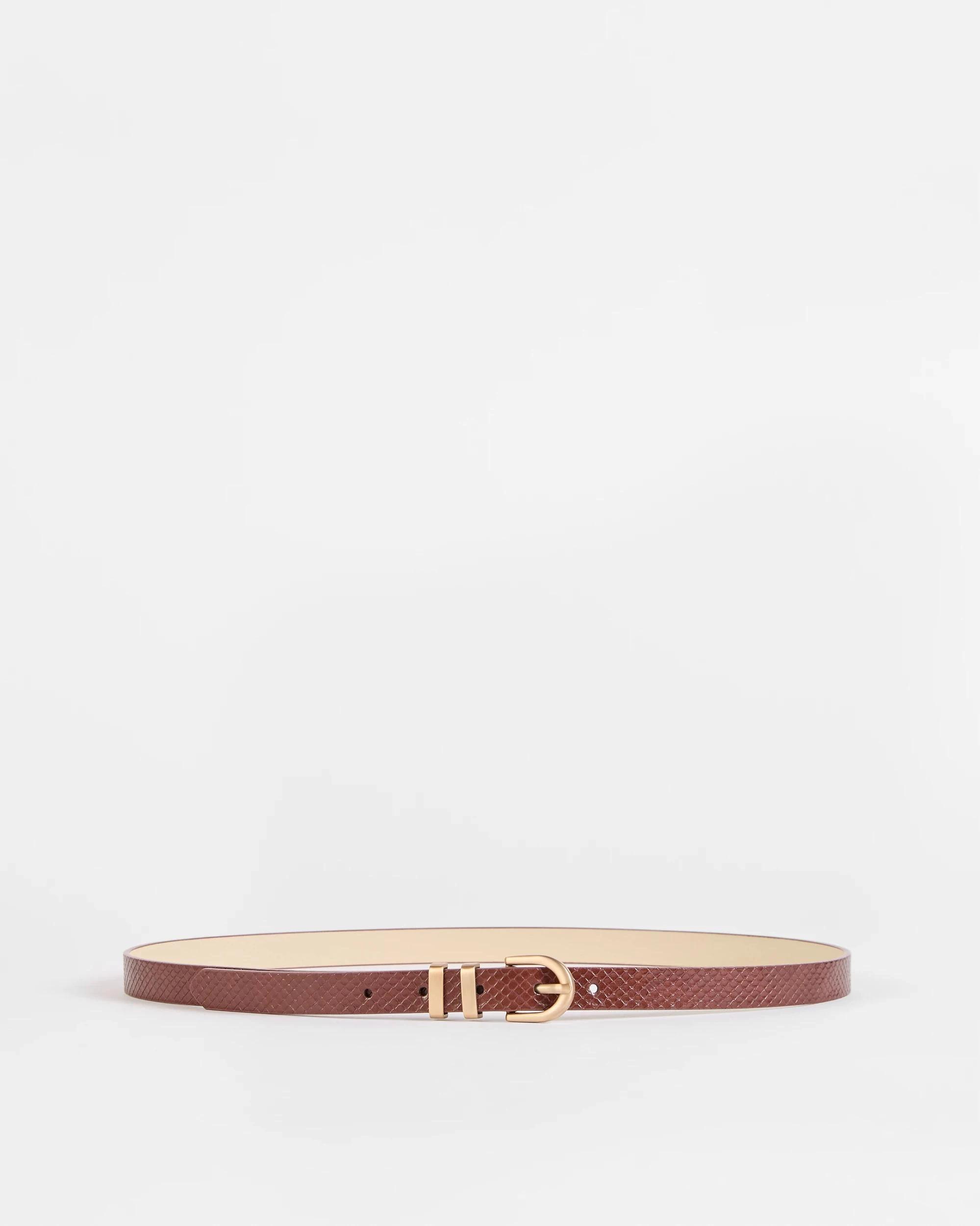 1 Target Embossed Double Keeper Buckle Belt BURGUNDY, 1 of 2