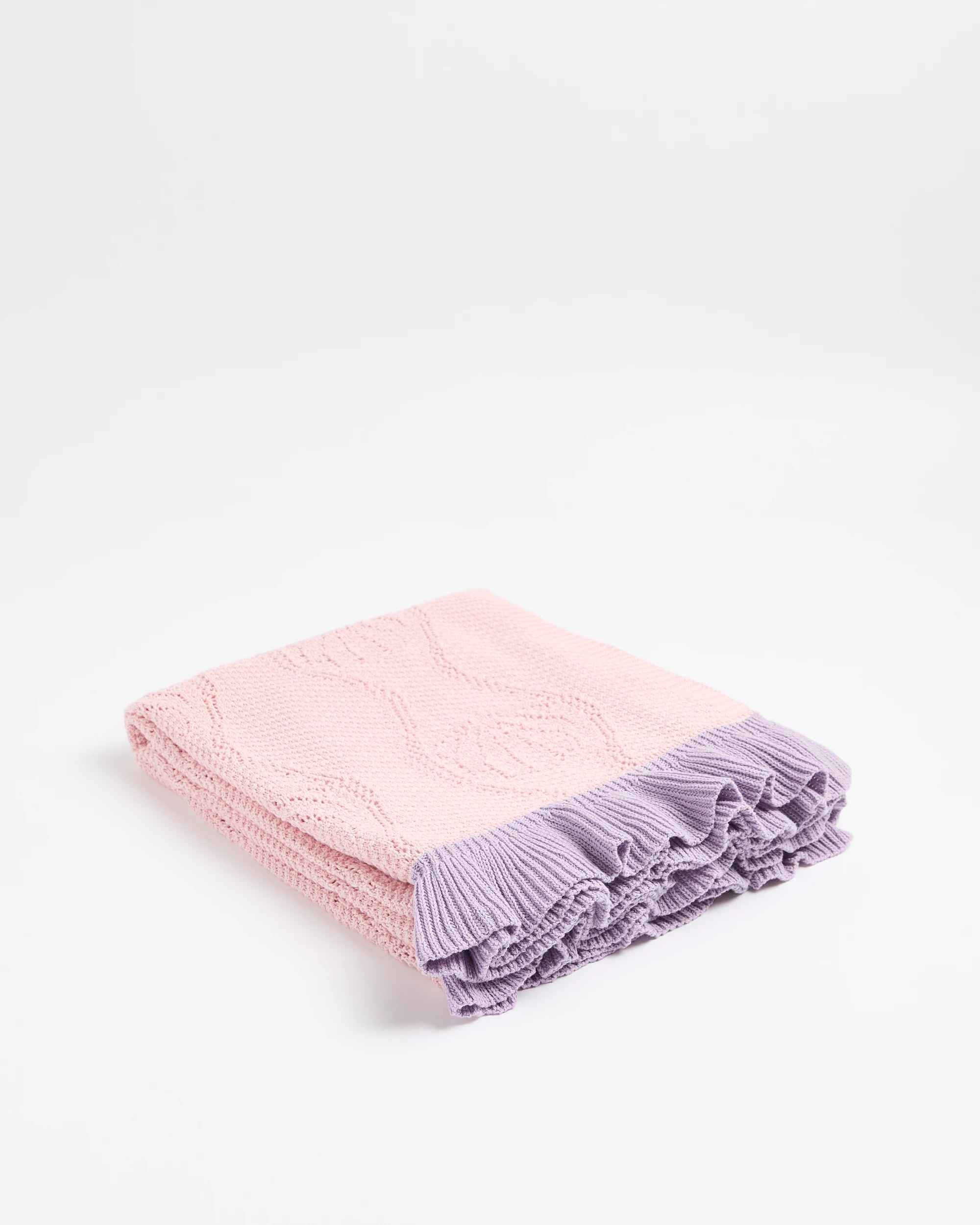 1 Target Australian Cotton Elsie Sea Shell Knitted Ruffle Throw - Queen Bed - Pink, 1 of 2