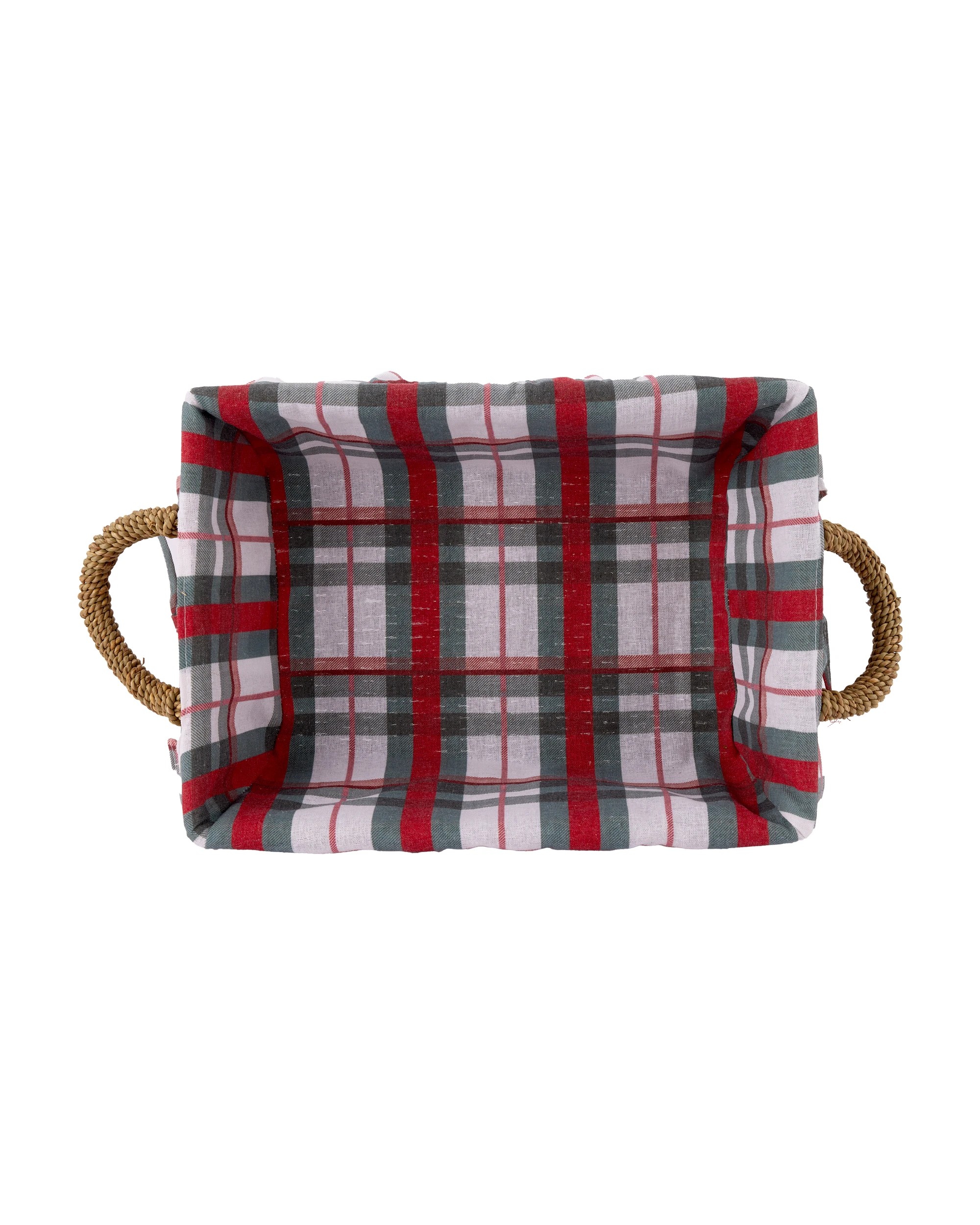 4 Christmas Basket with Plaid Liner, 4 of 5