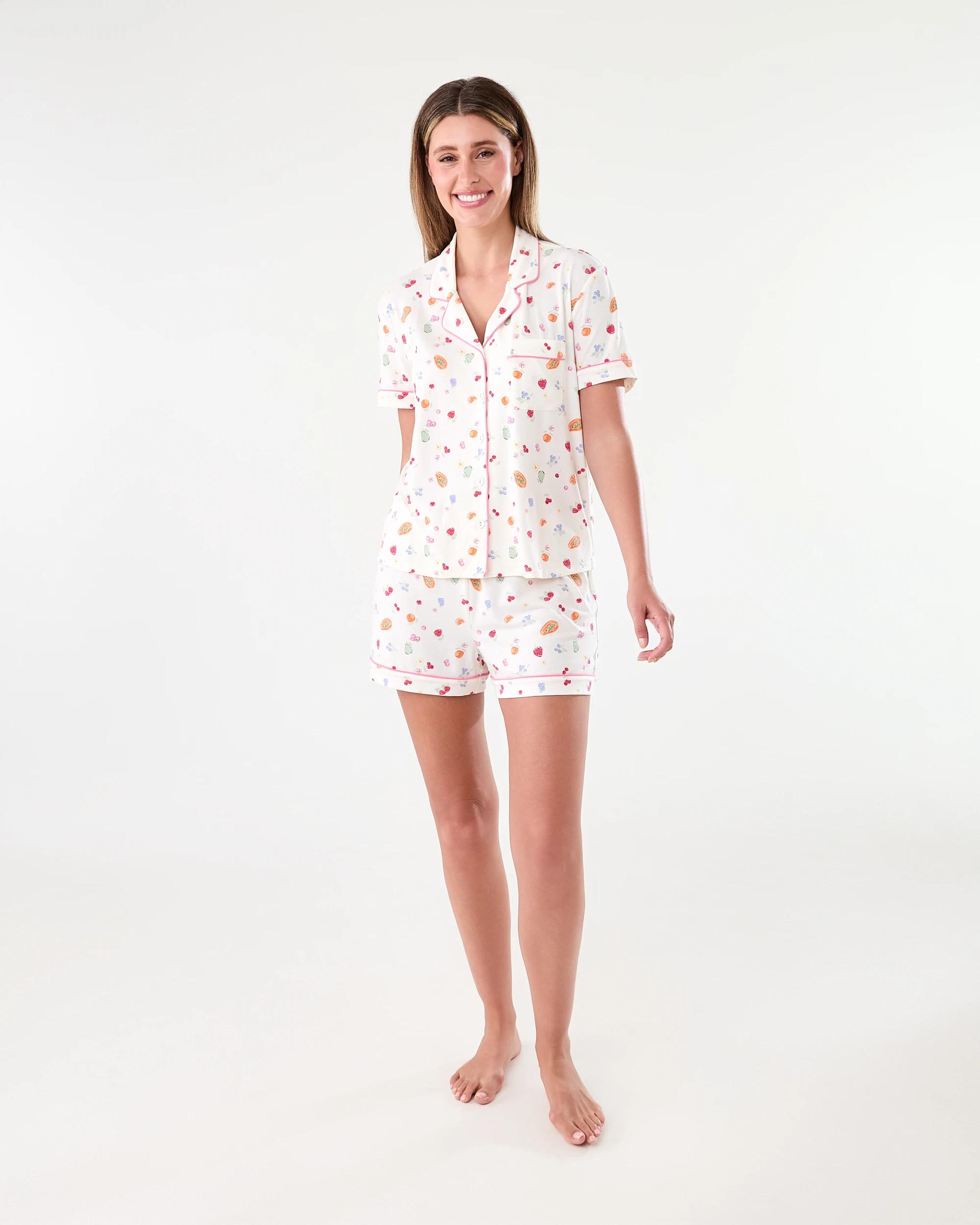10 Short Sleeve Top and Shorts Comfort Pyjama Set Fruitsalad, 10 of 10