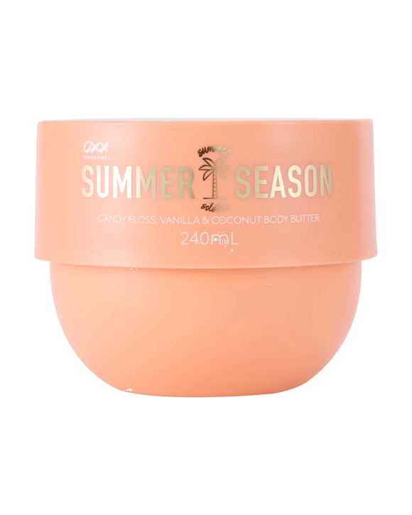 OXX Fragrance Summer Season Summer Solstice Body Butter 240ml - Candy Floss, Vanilla and Coconut