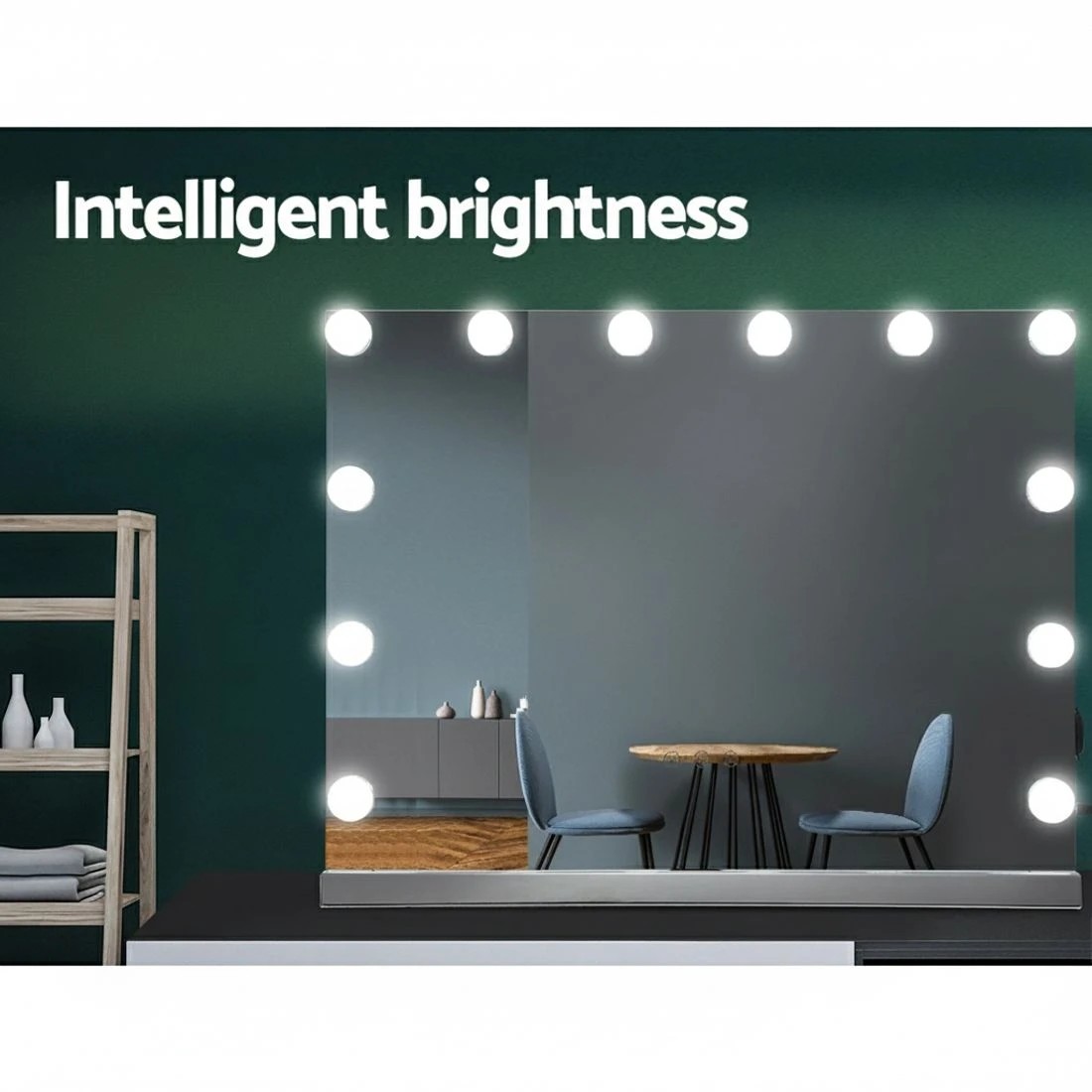 6 Embellir Makeup Mirror 58x46cm Hollywood Vanity with LED Light Tabletop Wall - Multi, 6 of 7