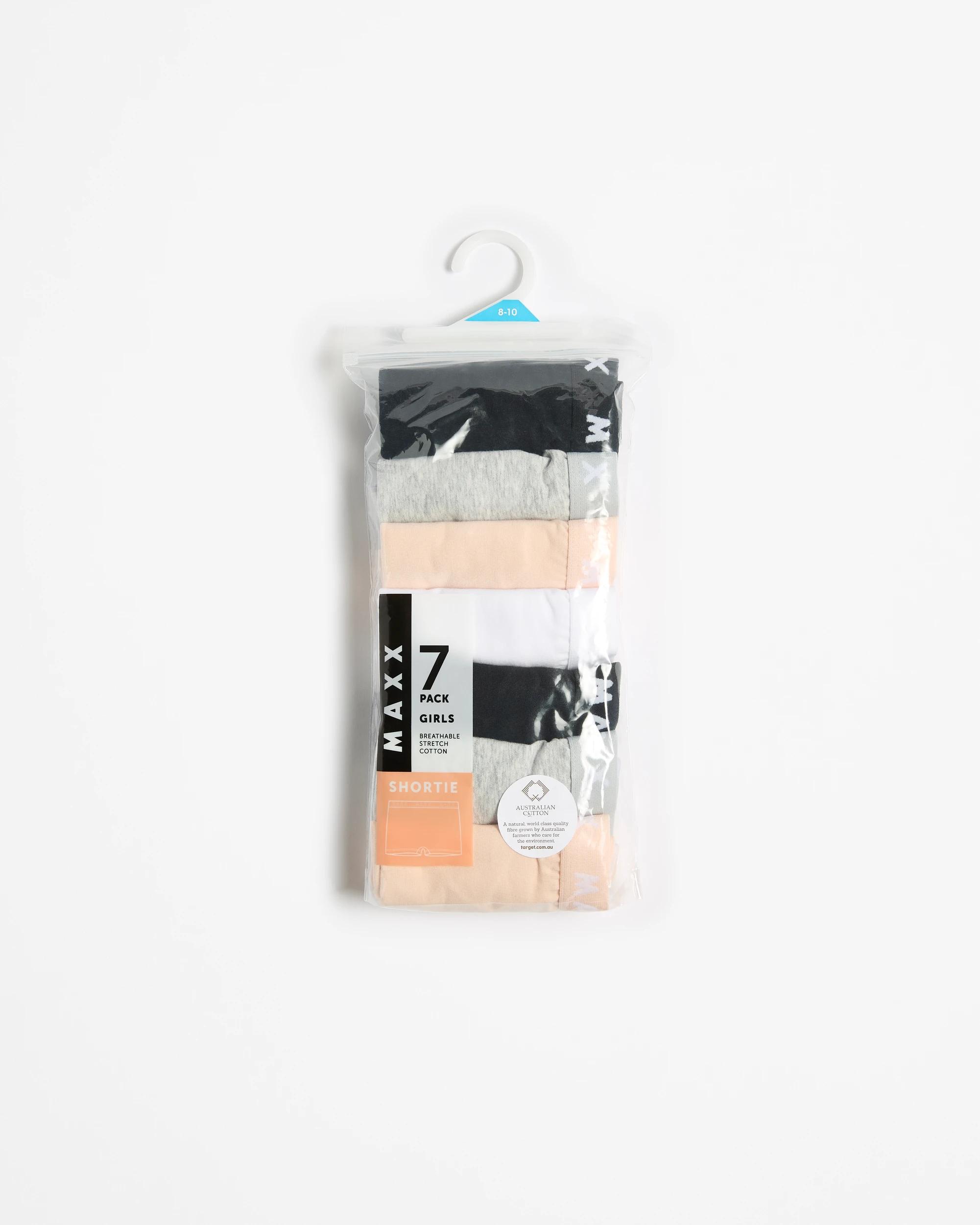 2 Older Girls Underwear Shortie 7 Pack - Maxx TAN/BLACK/WHITE/GREY MARLE, 2 of 2