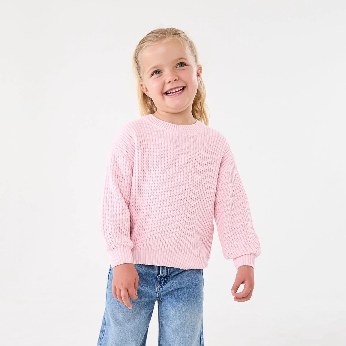 1 Chenille Knit Sweater Pearl Pink, 1 of 8