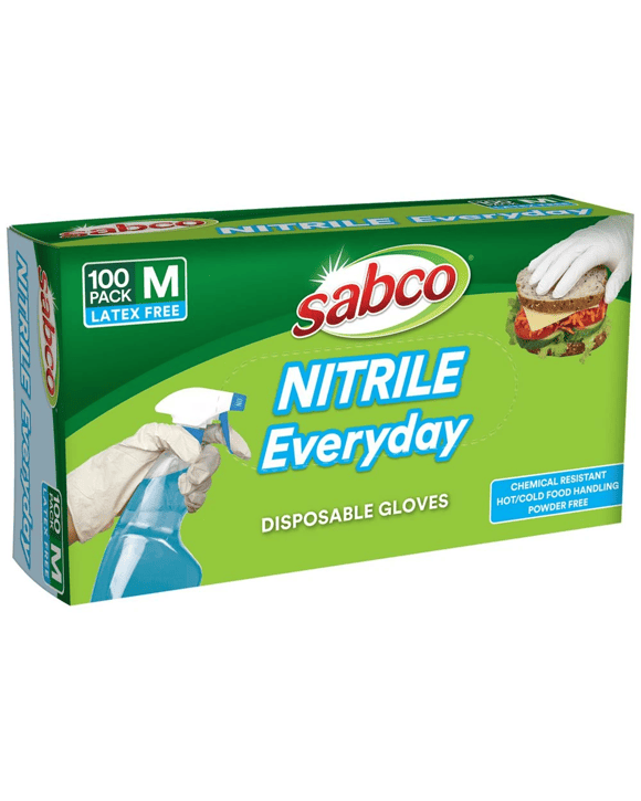 Sabco Nitrile Gloves Medium 100 Pack
