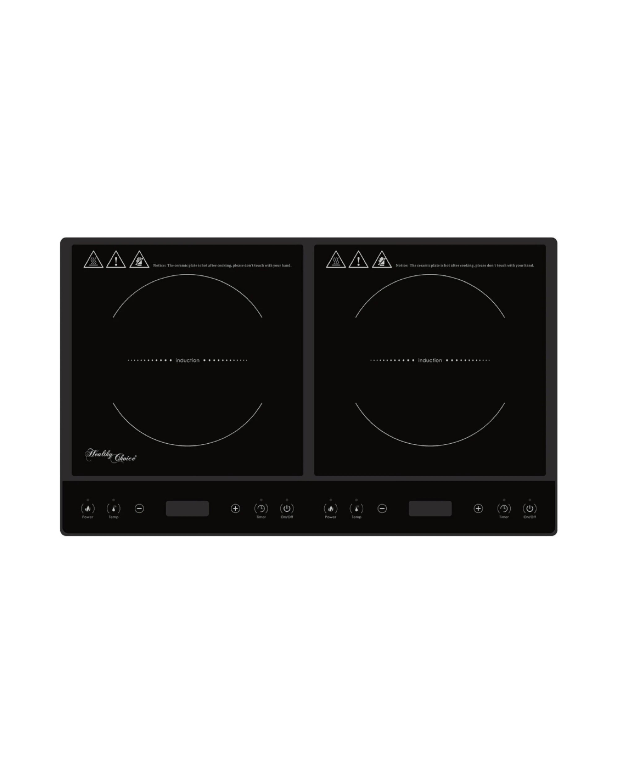 1 Healthy Choice Double Induction Cooker w/ 2 Plates, 240C, 1000- 1400W, 1 of 8