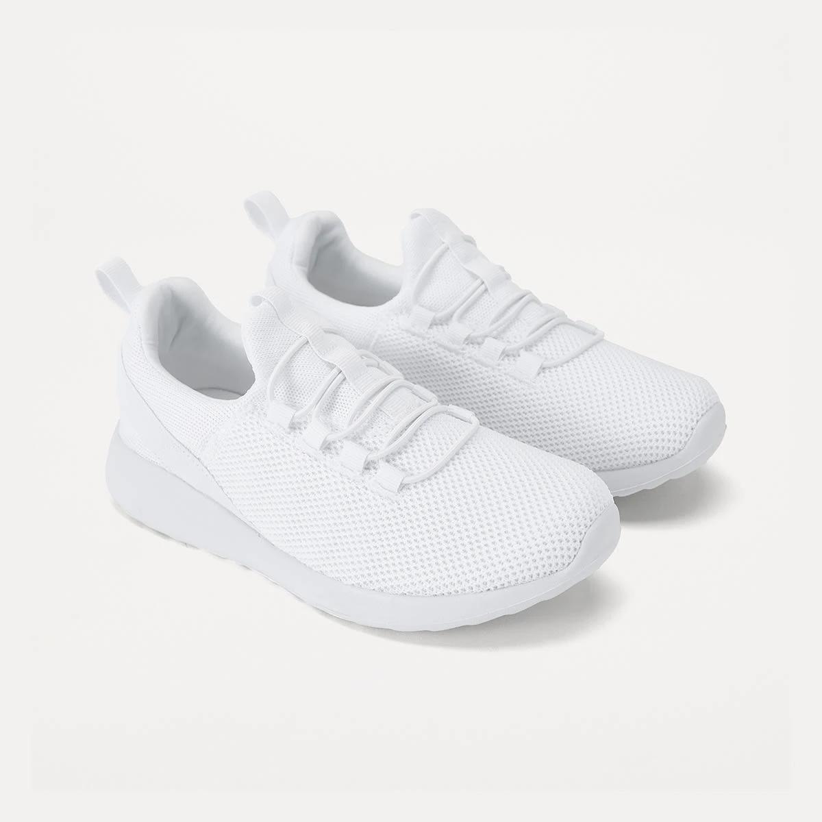 4 Comfort Sneakers with Elastic Laces WHITE, 4 of 5