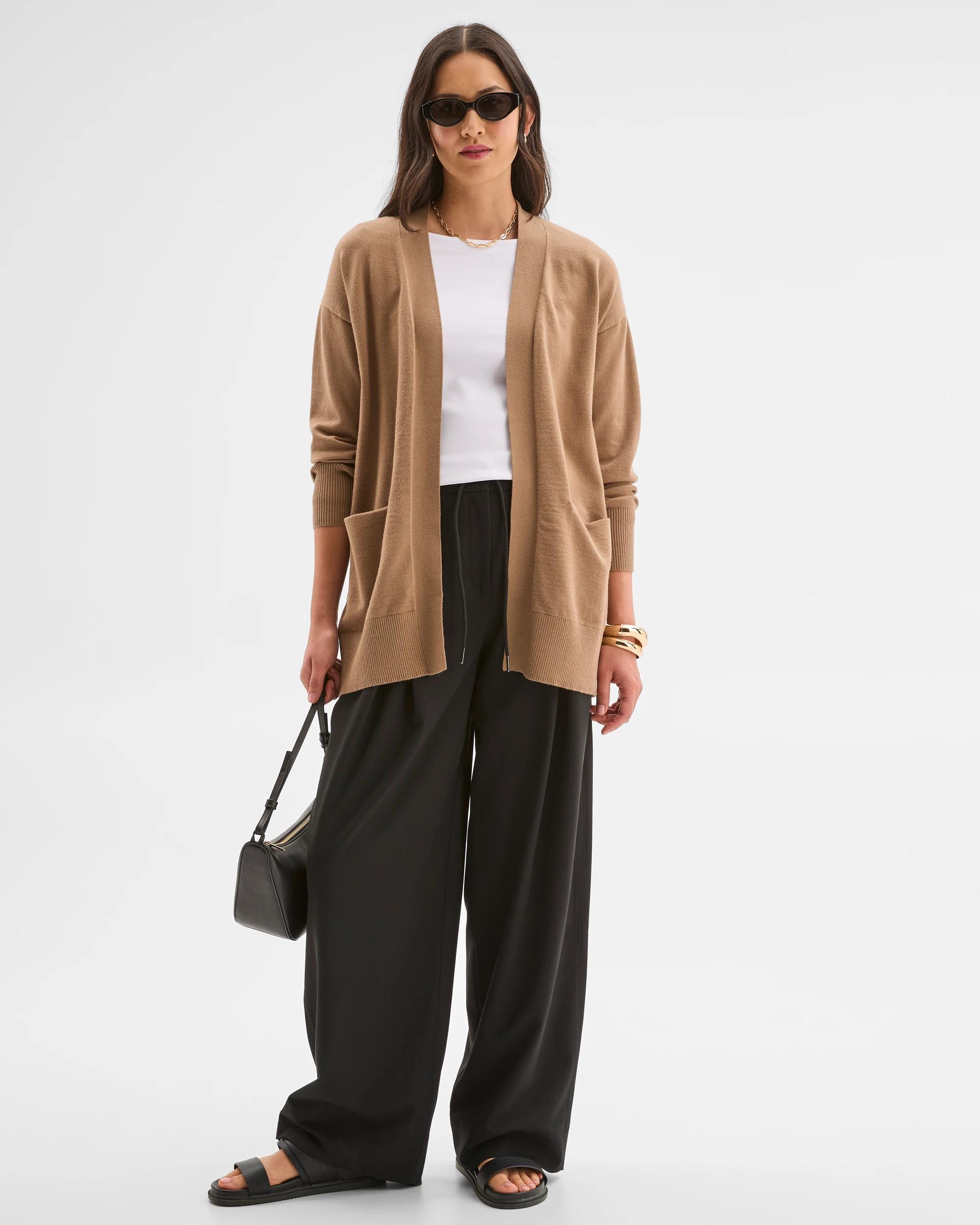 2 Preview Long Sleeve Edge To Edge Cardigan WARM SEPIA, 2 of 8