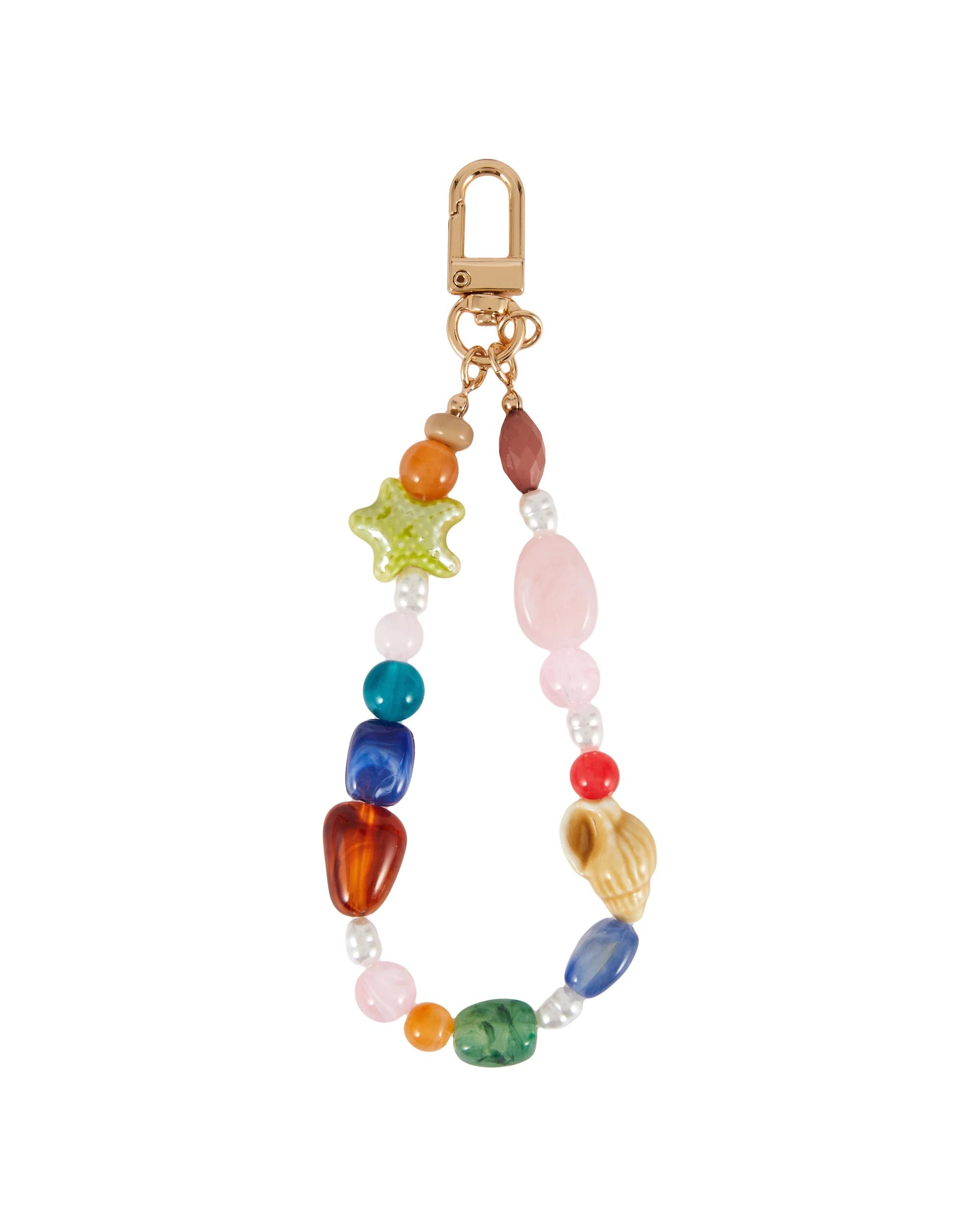 2 Multi Bead Charm Keyring Pink, 2 of 3