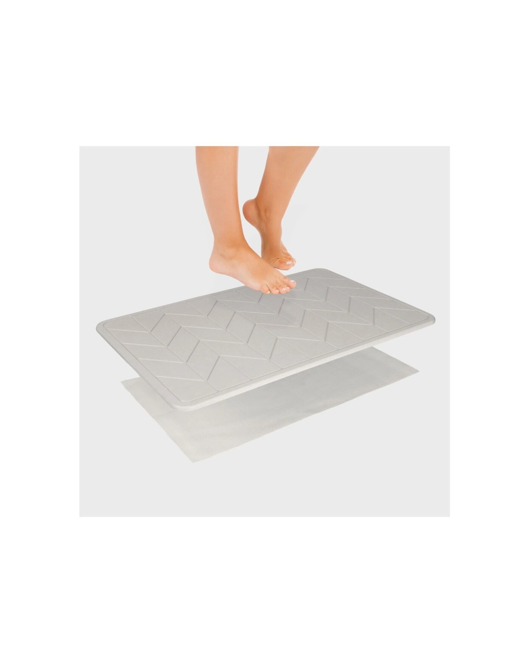 3 Algodon Dri Bath Stone Quick Absorbing Bathroom Mat 60x39 - Grey, 3 of 4