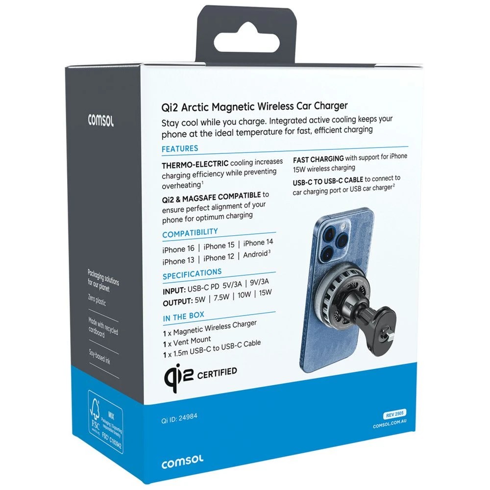 3 The Comsol Arctic Qi2 Wireless Car Charger Black, 3 of 6