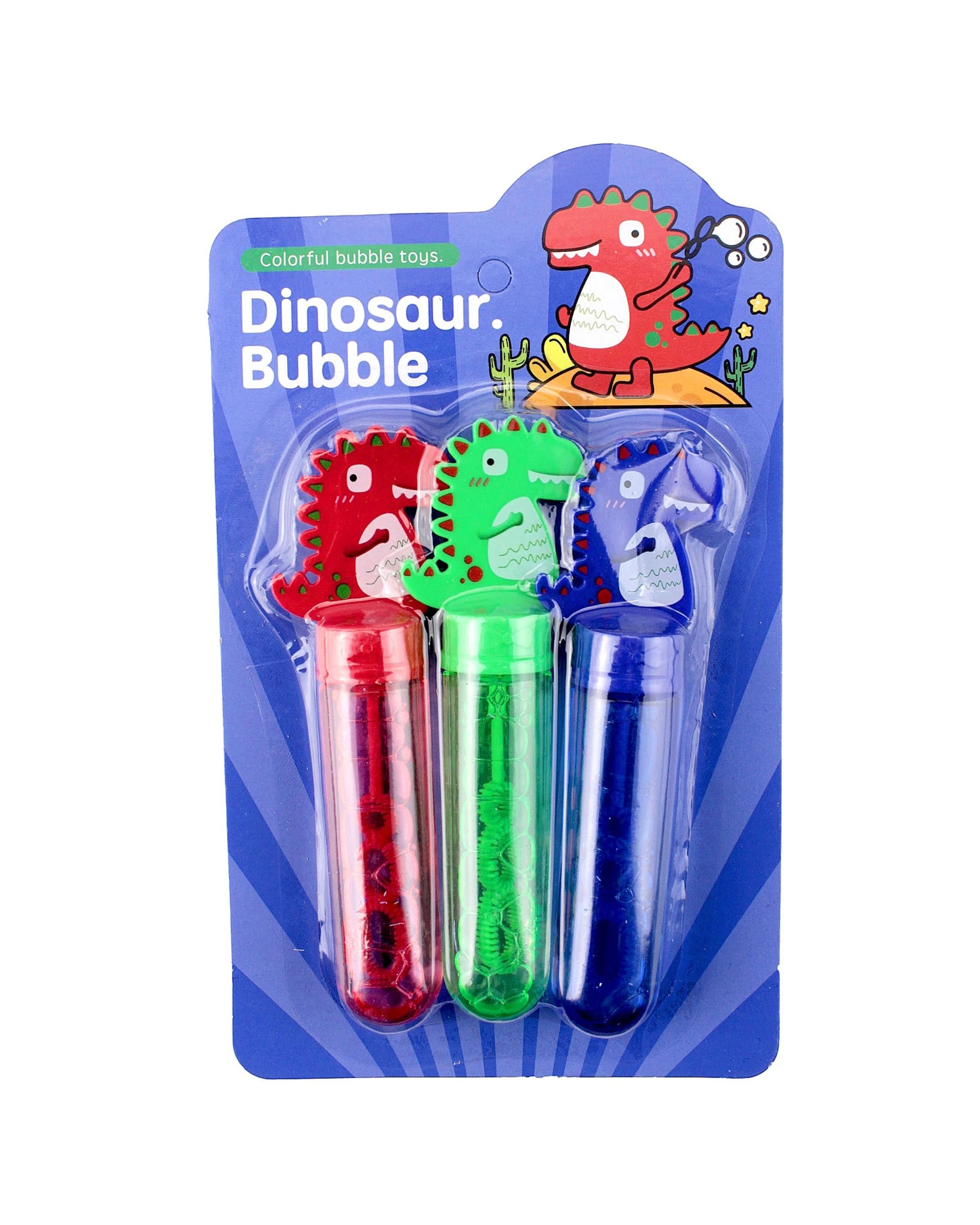 2 Partyrama Pack of 3 Smiling Dinosaur Bubble Bottles, 2 of 2