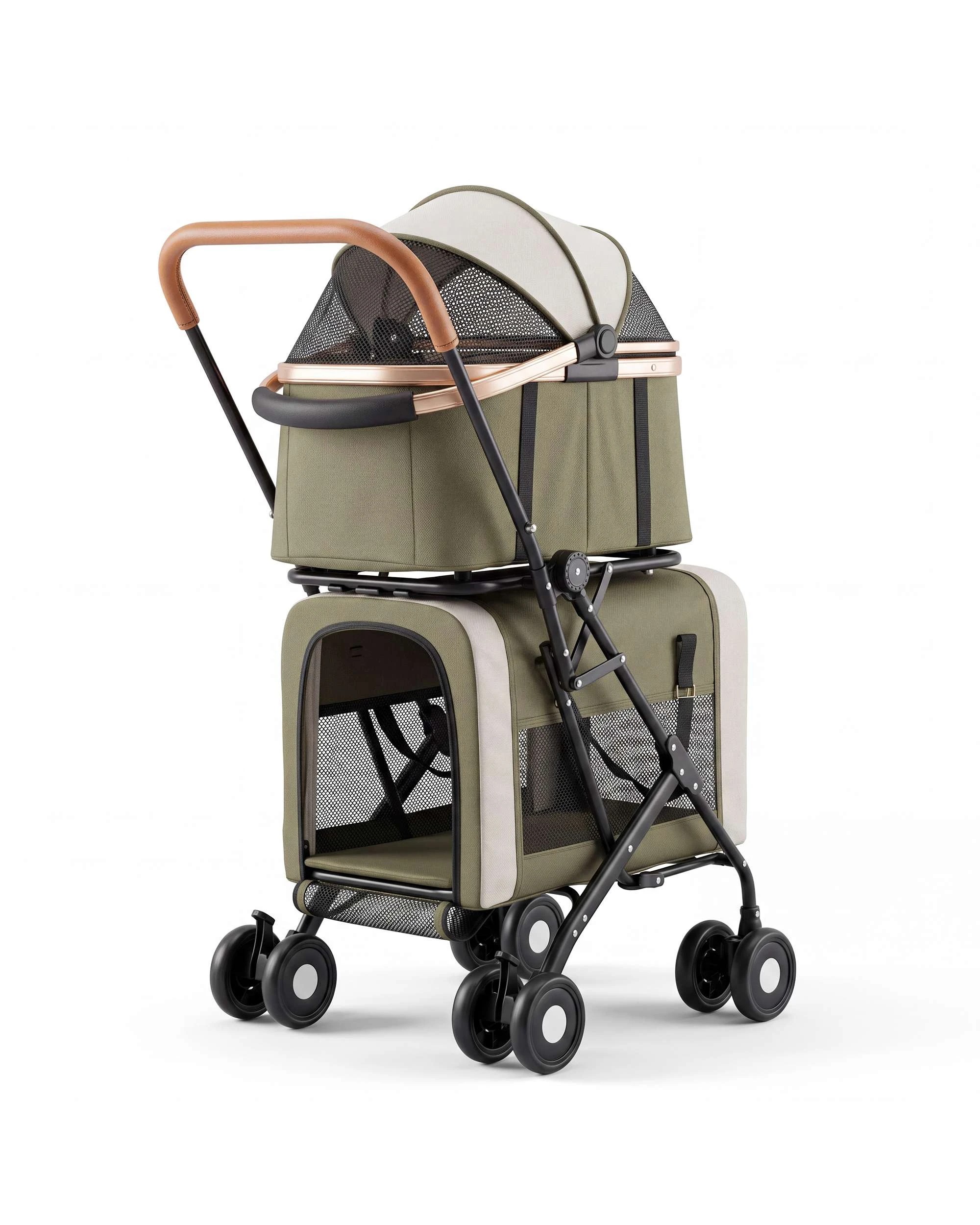 5 Advwin Dog Stroller with Detachable Carrier 3-in-1 Pet Pram Stroller Car Seat, 5 of 10