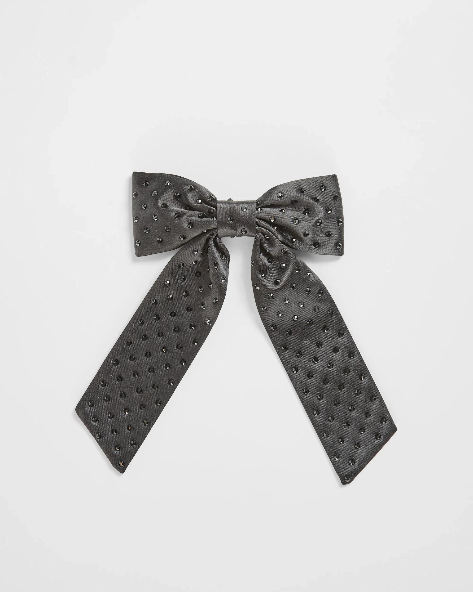 1 Target Sparkle Satin Bow Barette BLACK, 1 of 2