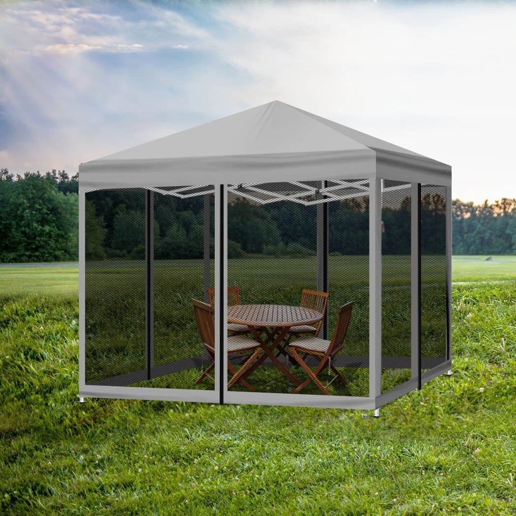 8 Mountview Pop Up Gazebo with Mesh Side Walls - Grey, 8 of 8