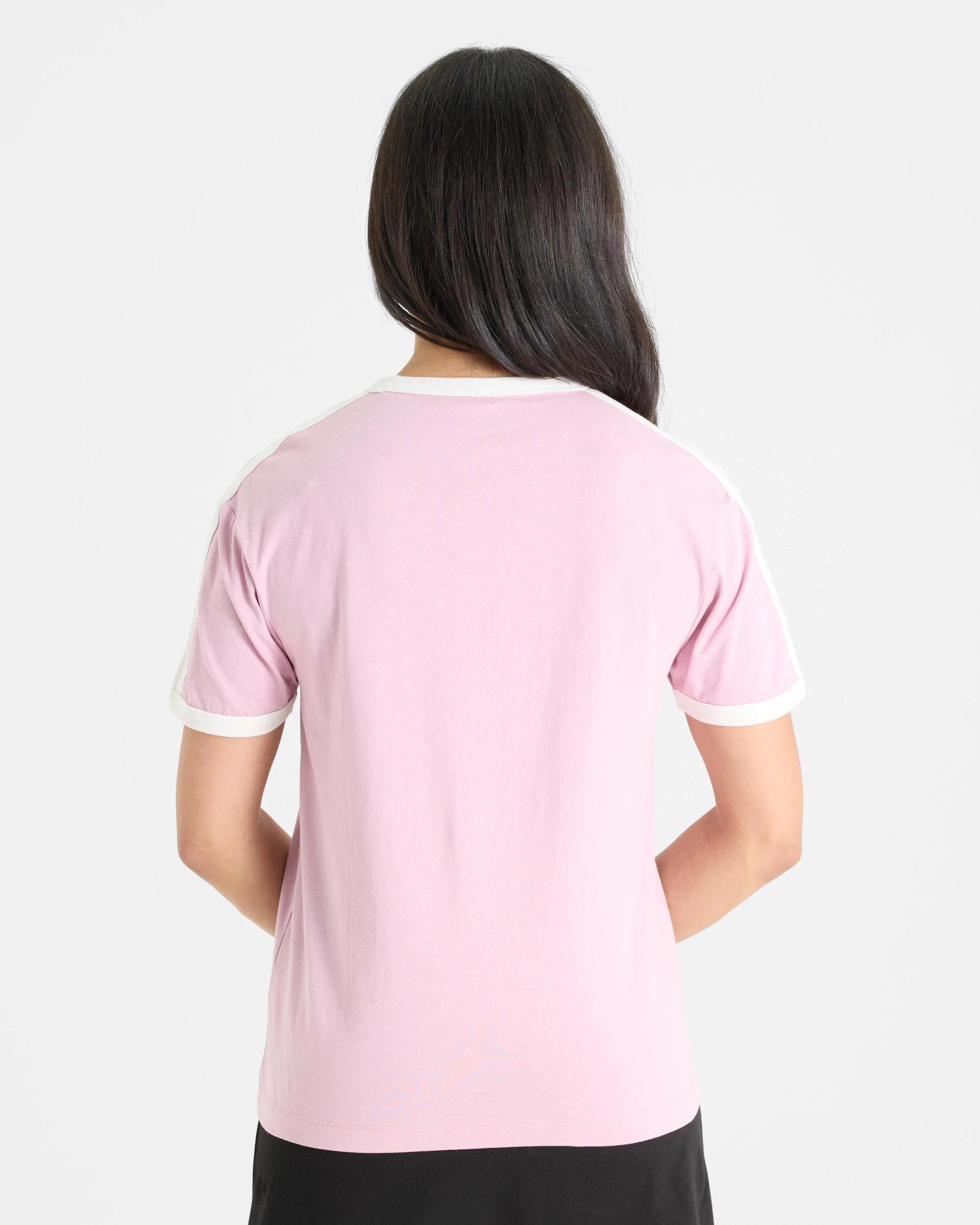 2 Lonsdale London Cotton Active Ringer Heritage T-shirt DUSTY PINK, 2 of 4