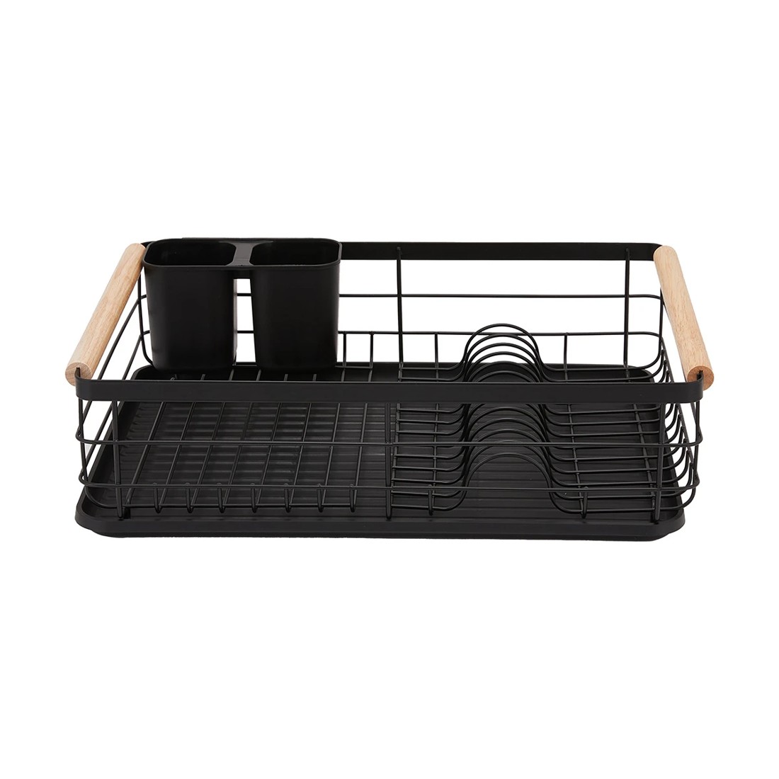 4 Black Wooden Handle Dish Rack, 4 of 11