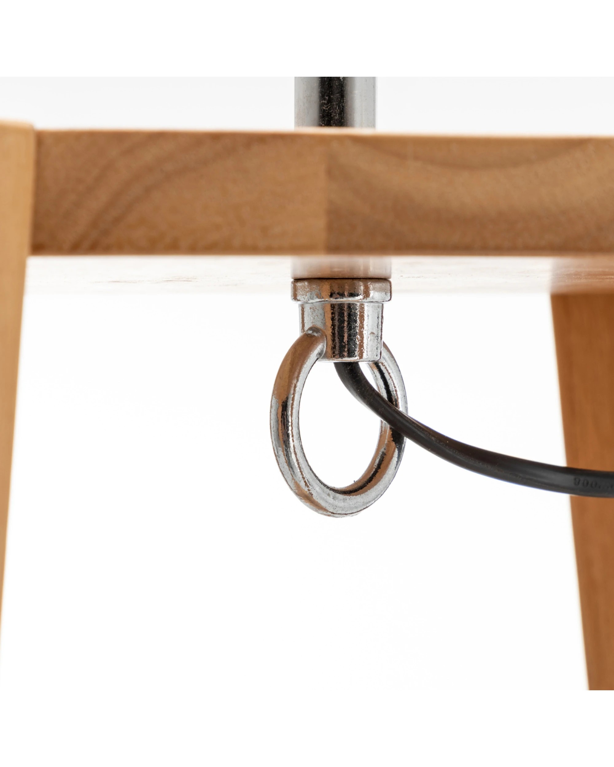 6 BR Home Natural Wood Floor Lamp with Storage Shelves and Off White Linen Shade, 6 of 6