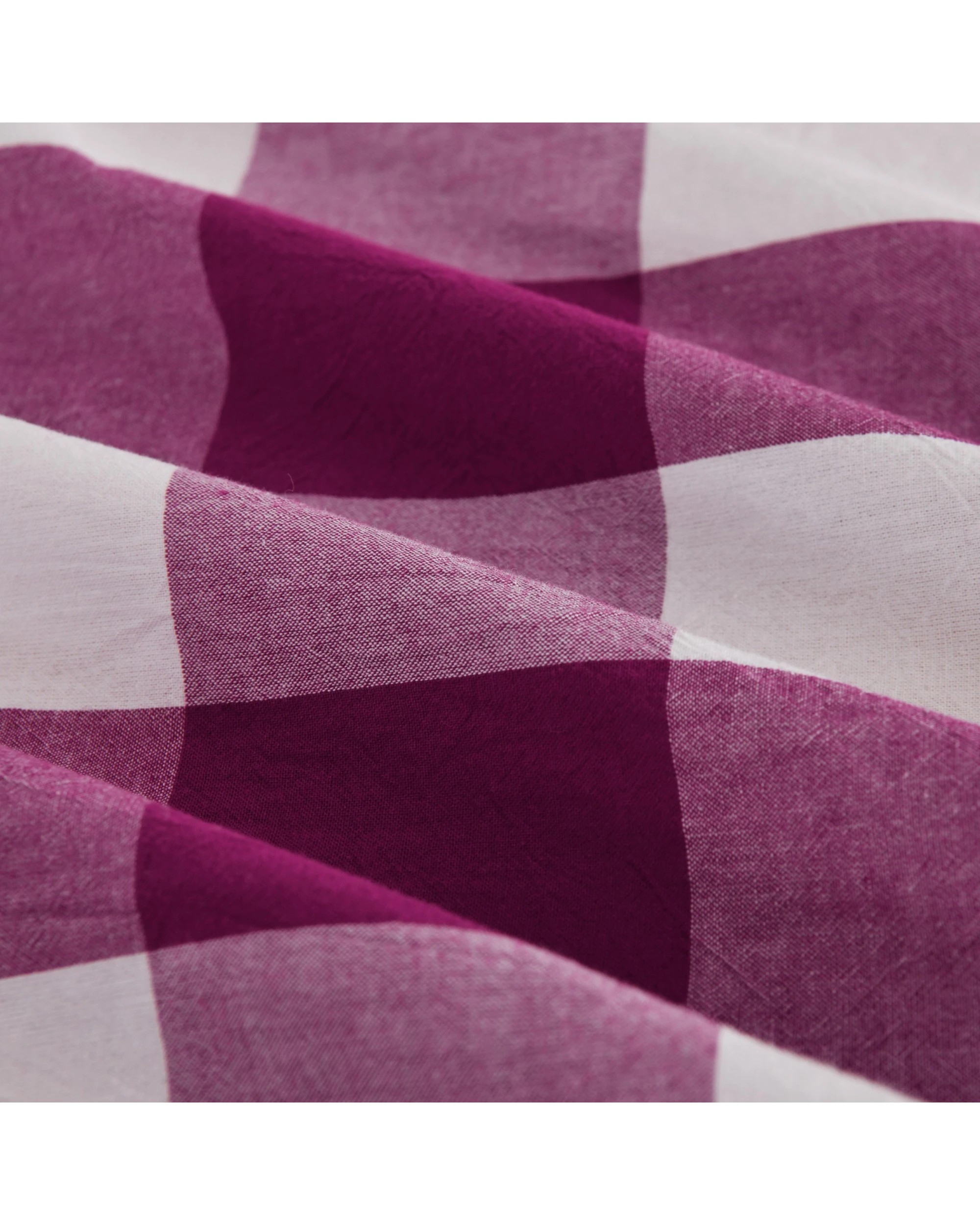 4 Dreamaker Remy Yarn Dyed Washed Cotton Checkered Sheet Set - Queen Bed - Berry, 4 of 7