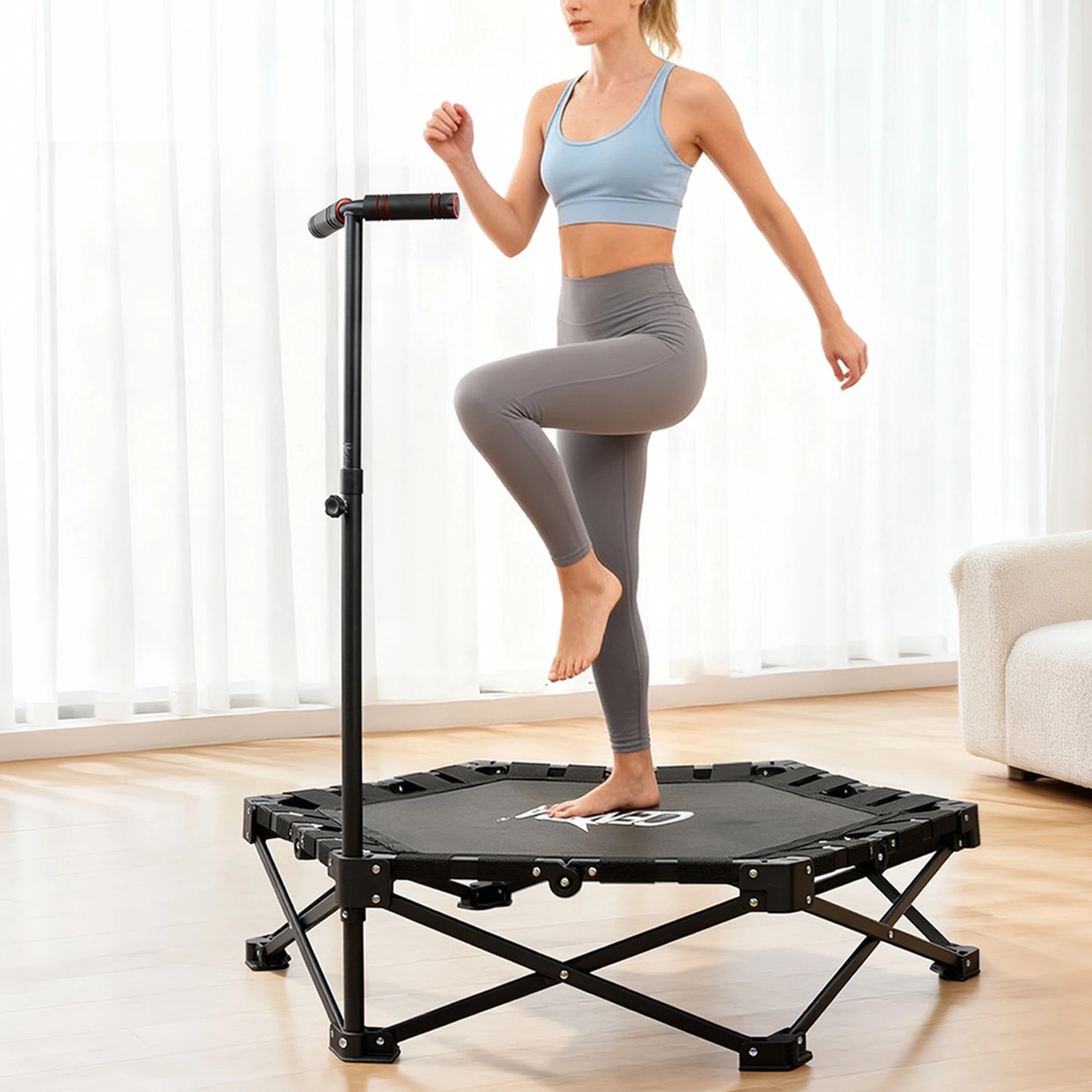 8 Centra 42 inch Trampoline Handrail Rebounder Folding Fitness Exercise Home, 8 of 9