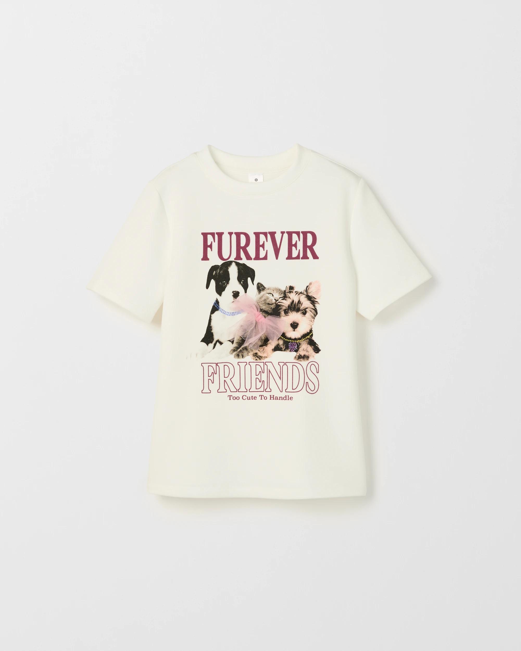 1 Target Kids Scuba Longline T-Shirt FUREVER CREAM, 1 of 2