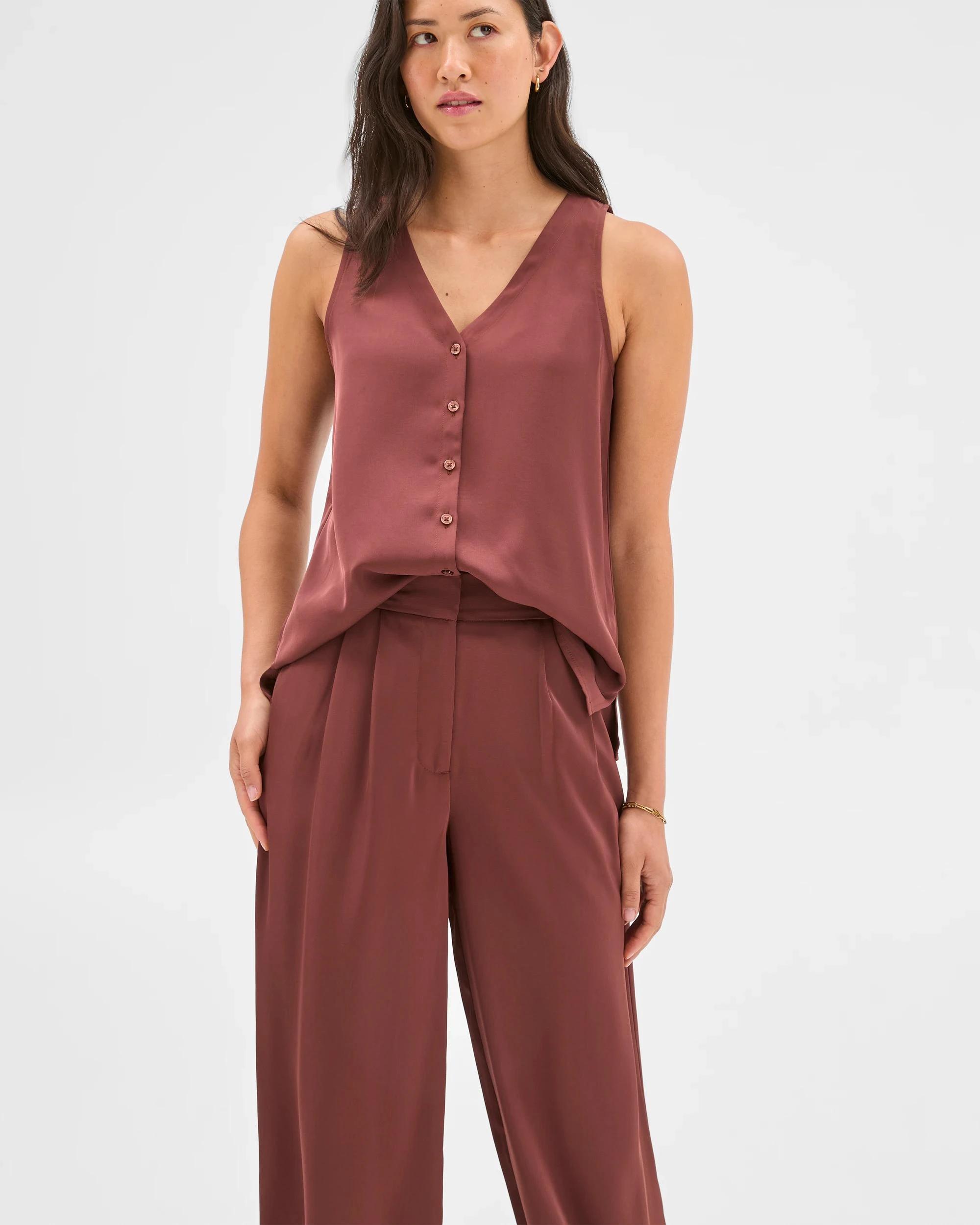 5 Pleat Front Pants - Preview RUM RAISIN, 5 of 6