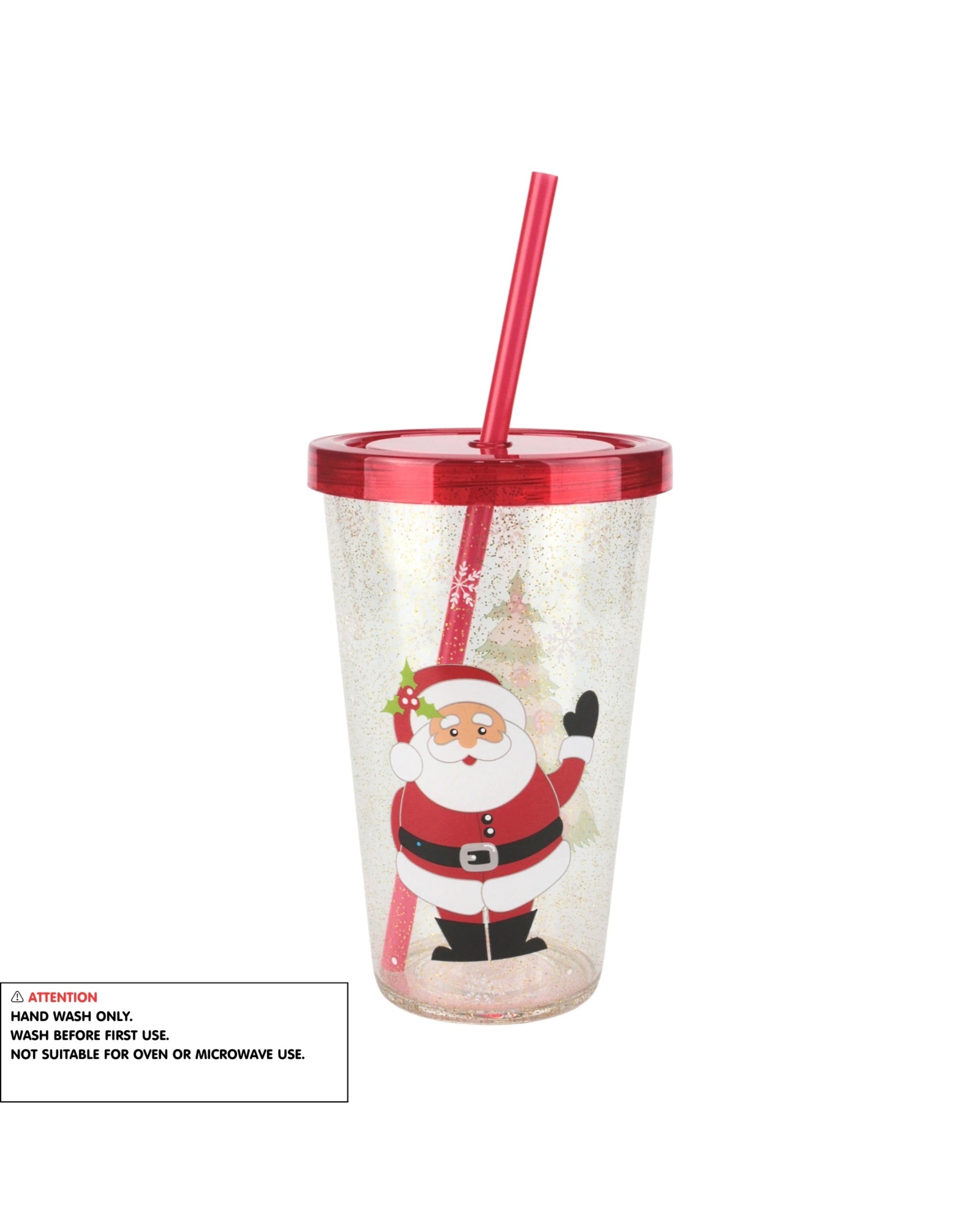 5 Festive Magic Christmas Novelty Tumbler Cup With Straw Assorted, 5 of 5
