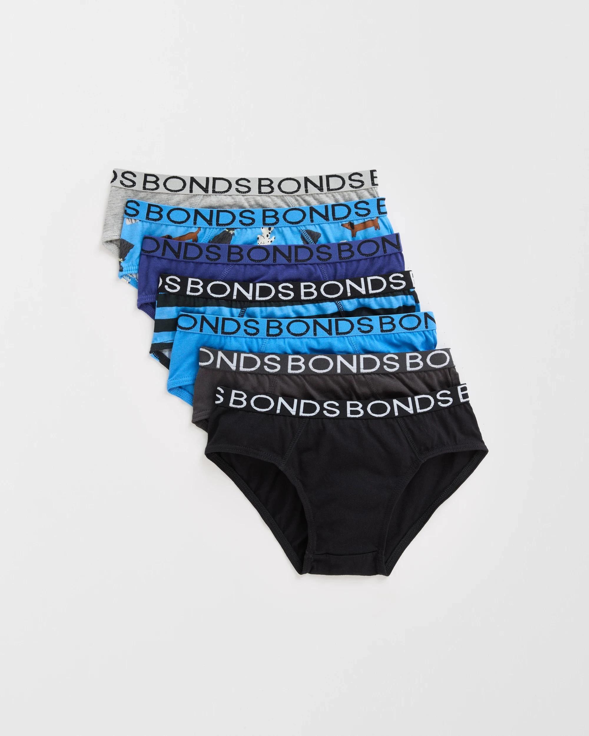 1 Bonds 7 Pack Boys Briefs A DOG'S LIFE, 1 of 2