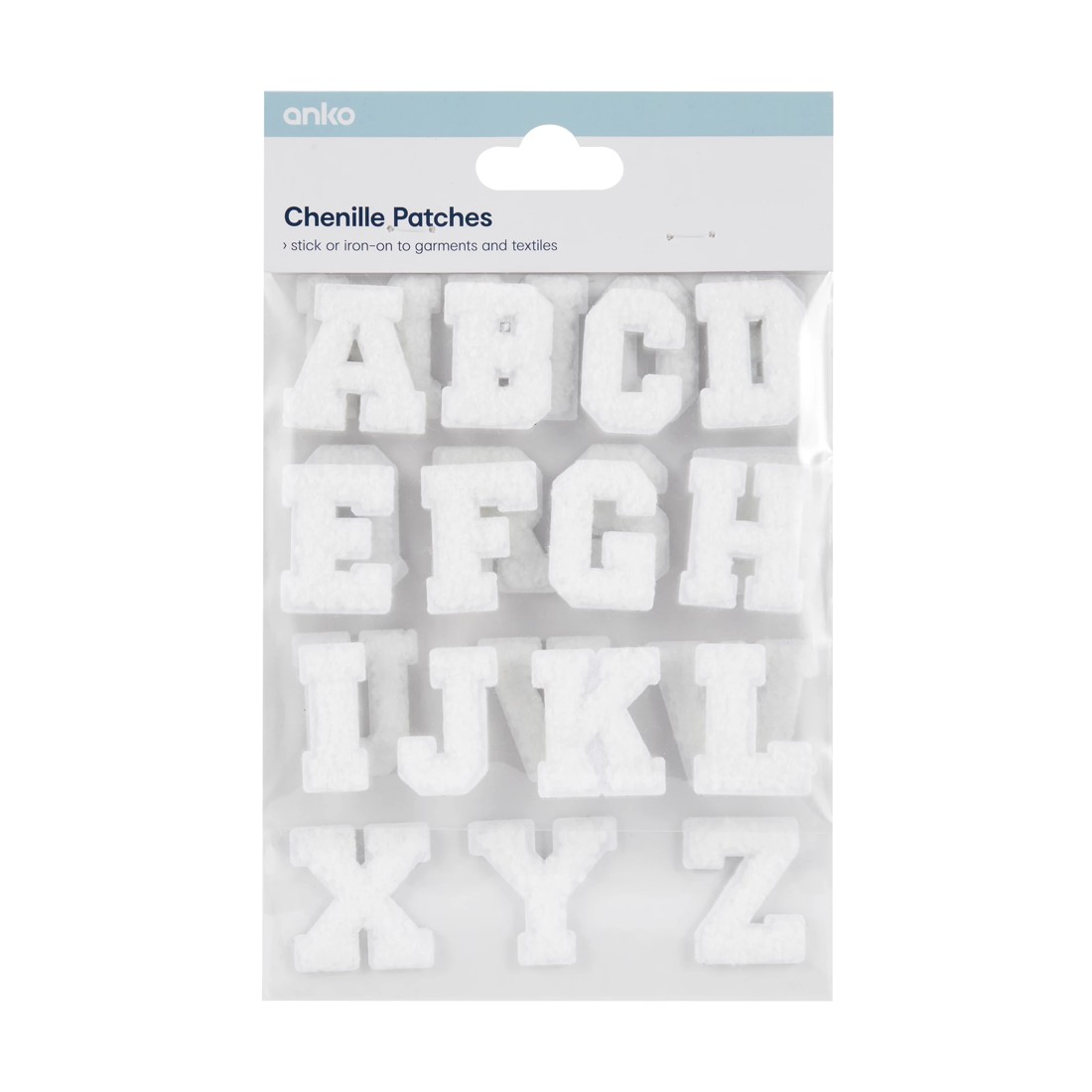 1 26 Piece Chenille Patches - Alphabet White, 1 of 2