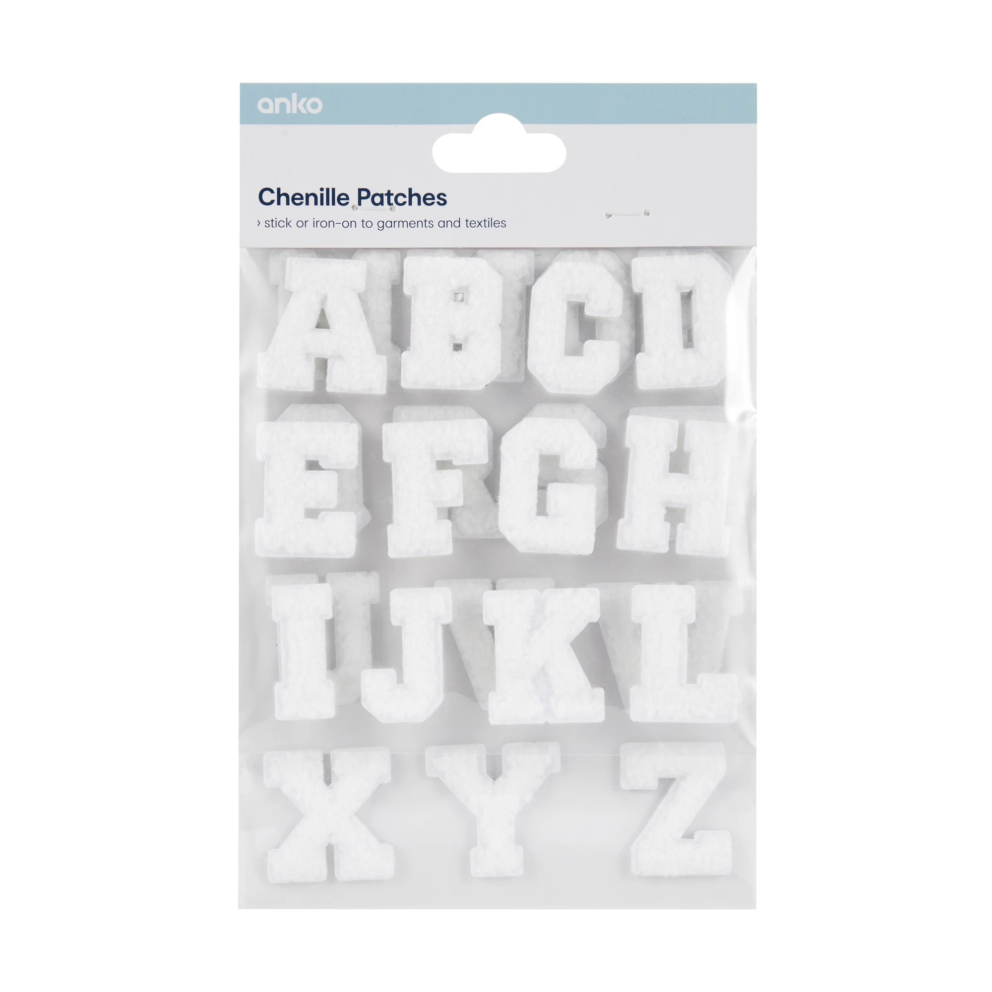 1 26 Piece Chenille Patches - Alphabet White, 1 of 2