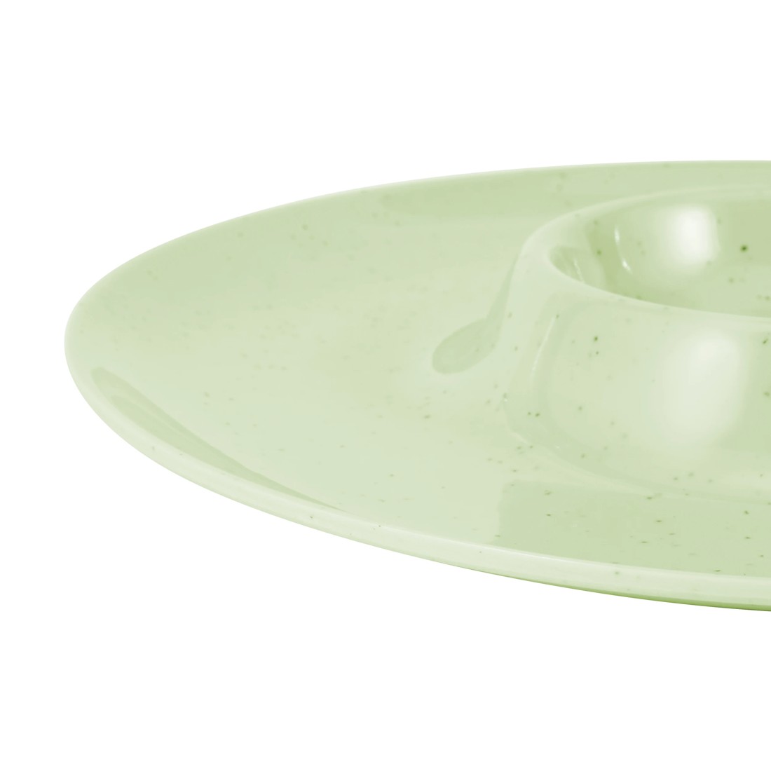 2 Green Glaze Chip n' Dip Plate, 2 of 4