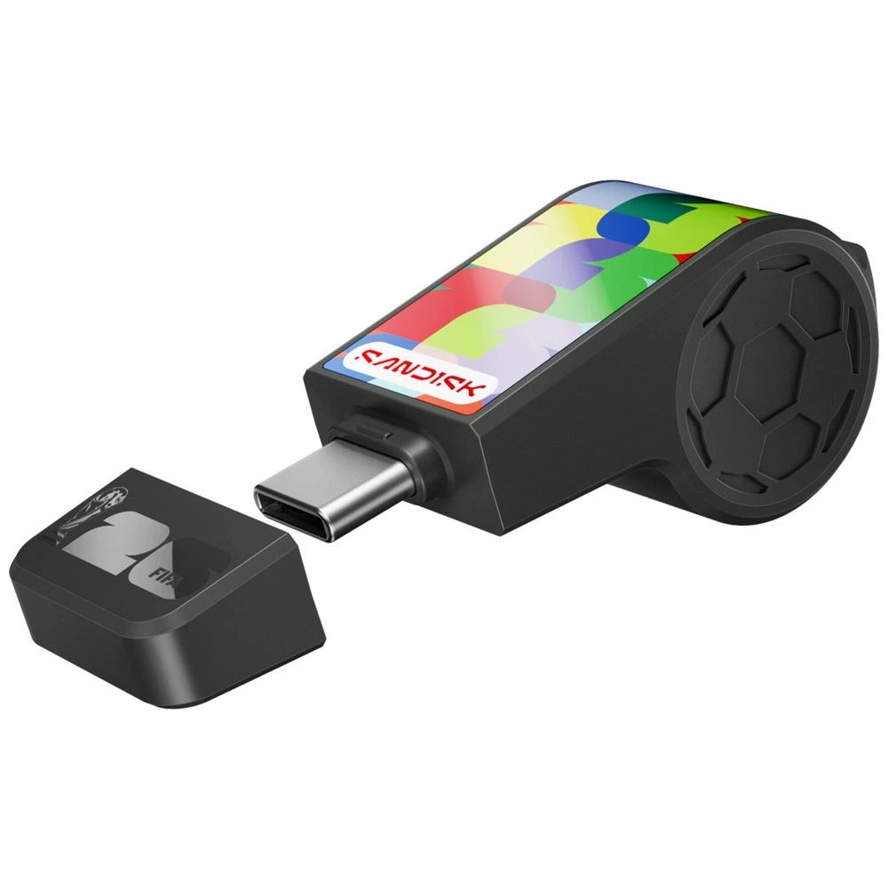 1 Sandisk 128GB USB-C Flash Drive FIFA Edition Black, 1 of 5