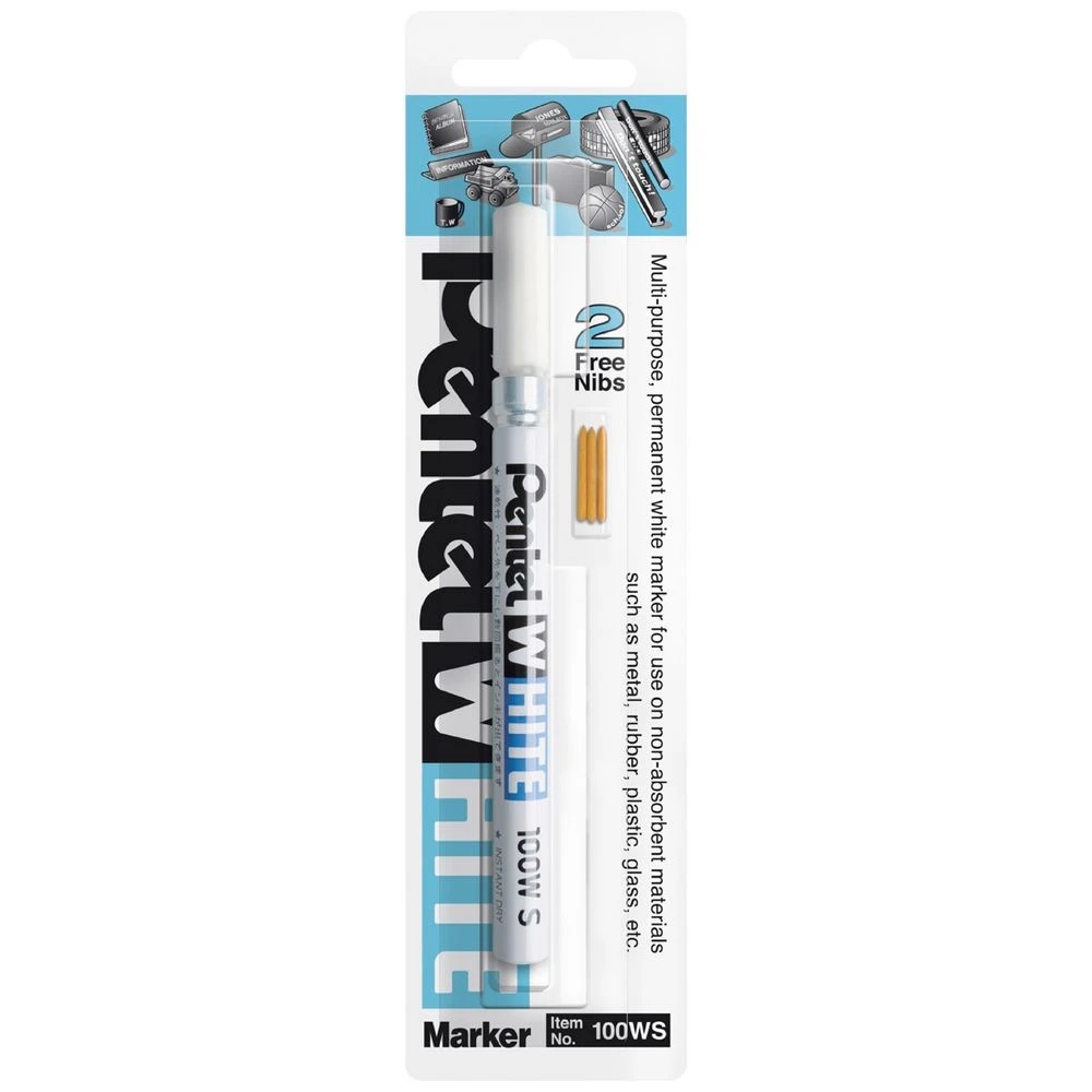 1 Pentel 100W-S Bullet Marker White, 1 of 5