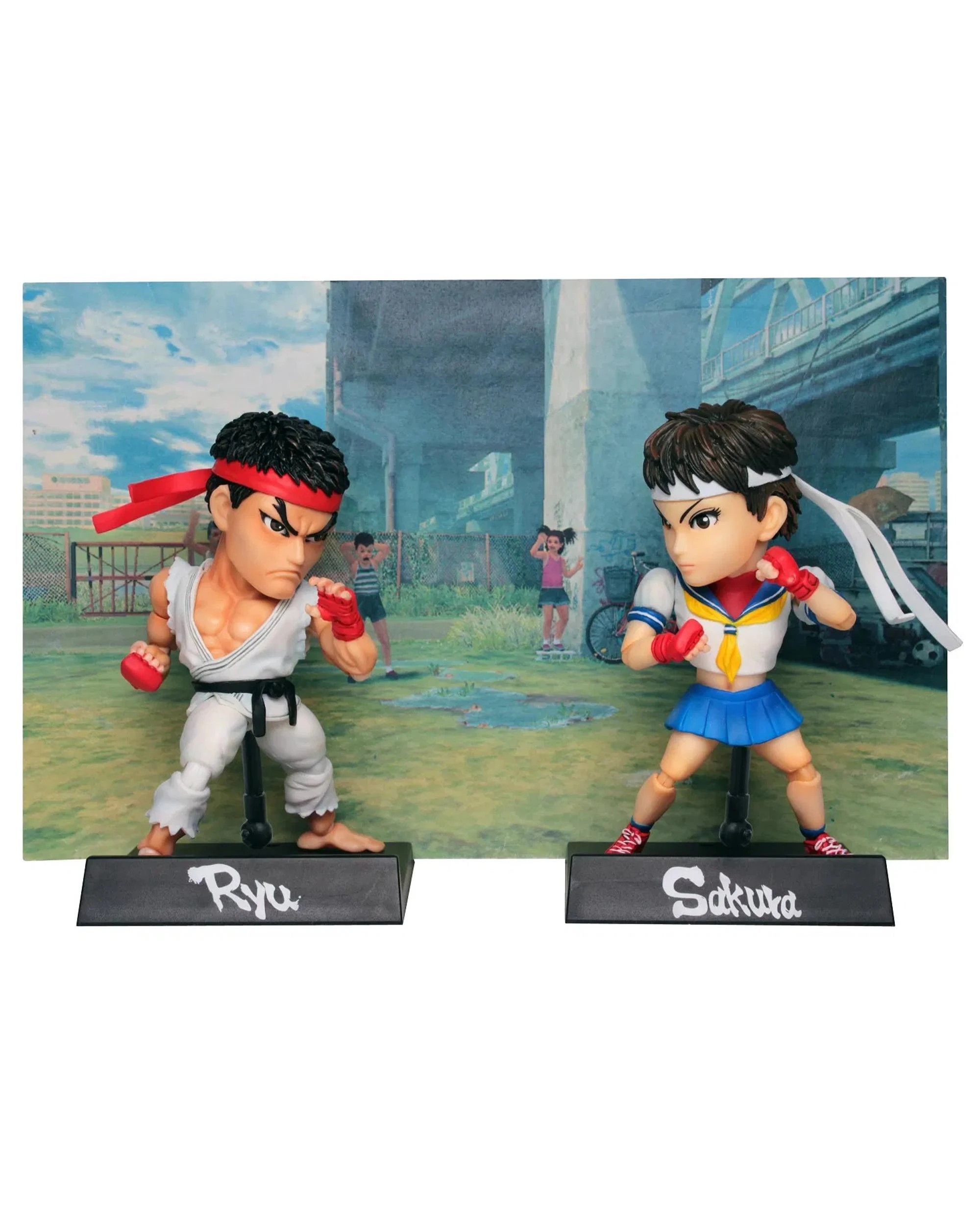 1 Kids Nations Street Fighter GM01 Ryu vs Sakura Action Figure Set, 1 of 10